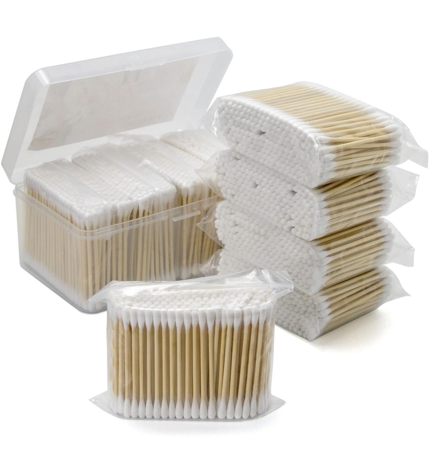 Bamboo Cotton Swabs 800 Count - Biodegradable Organic Double Round Tips - 3 inch for Ears Makeup Pets - Eco-Friendly Household Cleaning - Buy Online on SooperMarket.com