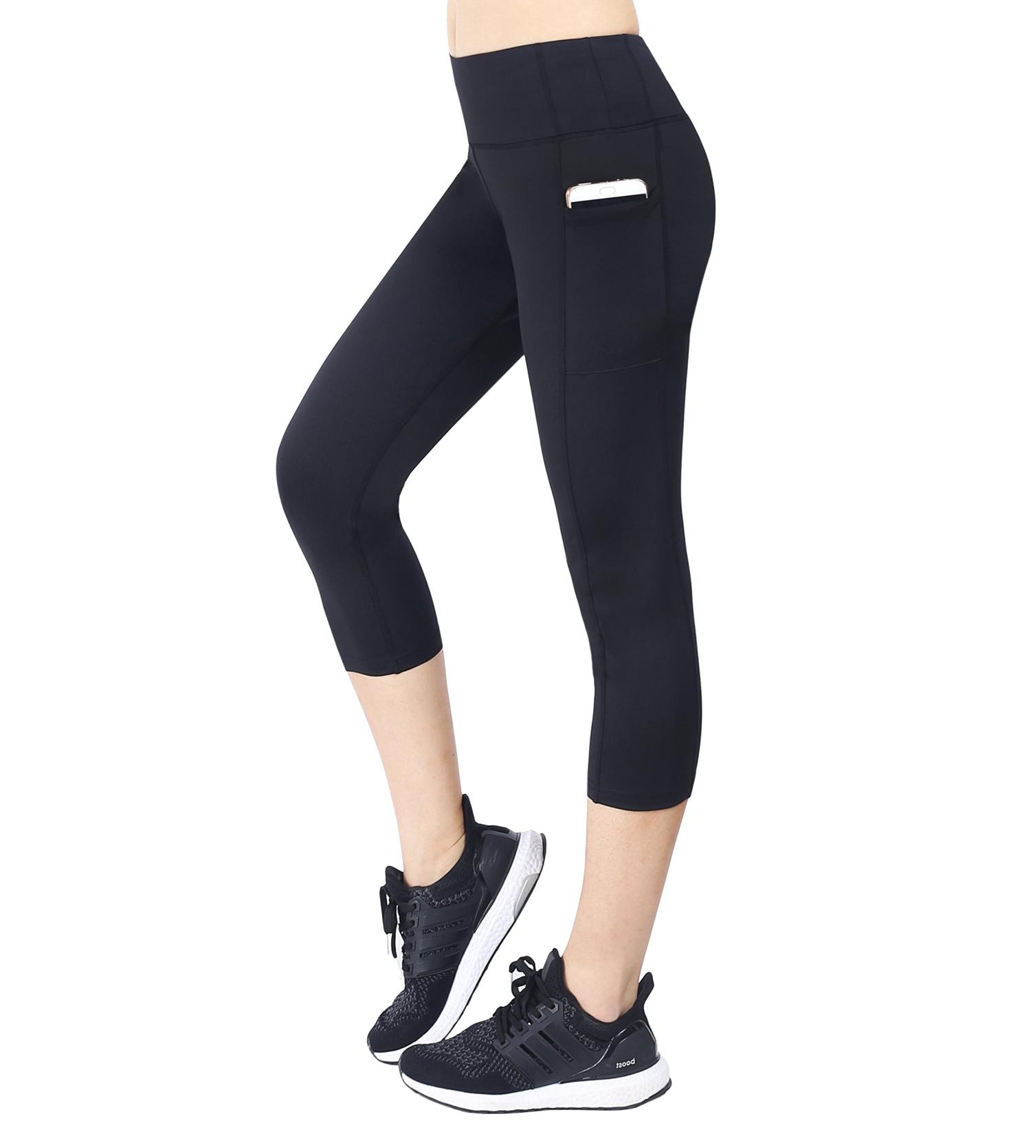 Neonysweets Women's Workout Leggings with Phone Pocket - Small, Black - Buy Online on SooperMarket.com
