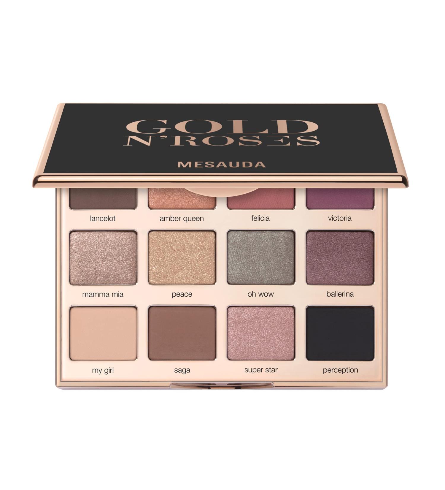 Mesauda Milano Palette 12 Compact Eyeshadows - GoldN Roses | International Shipping Available - Buy Online on SooperMarket.com