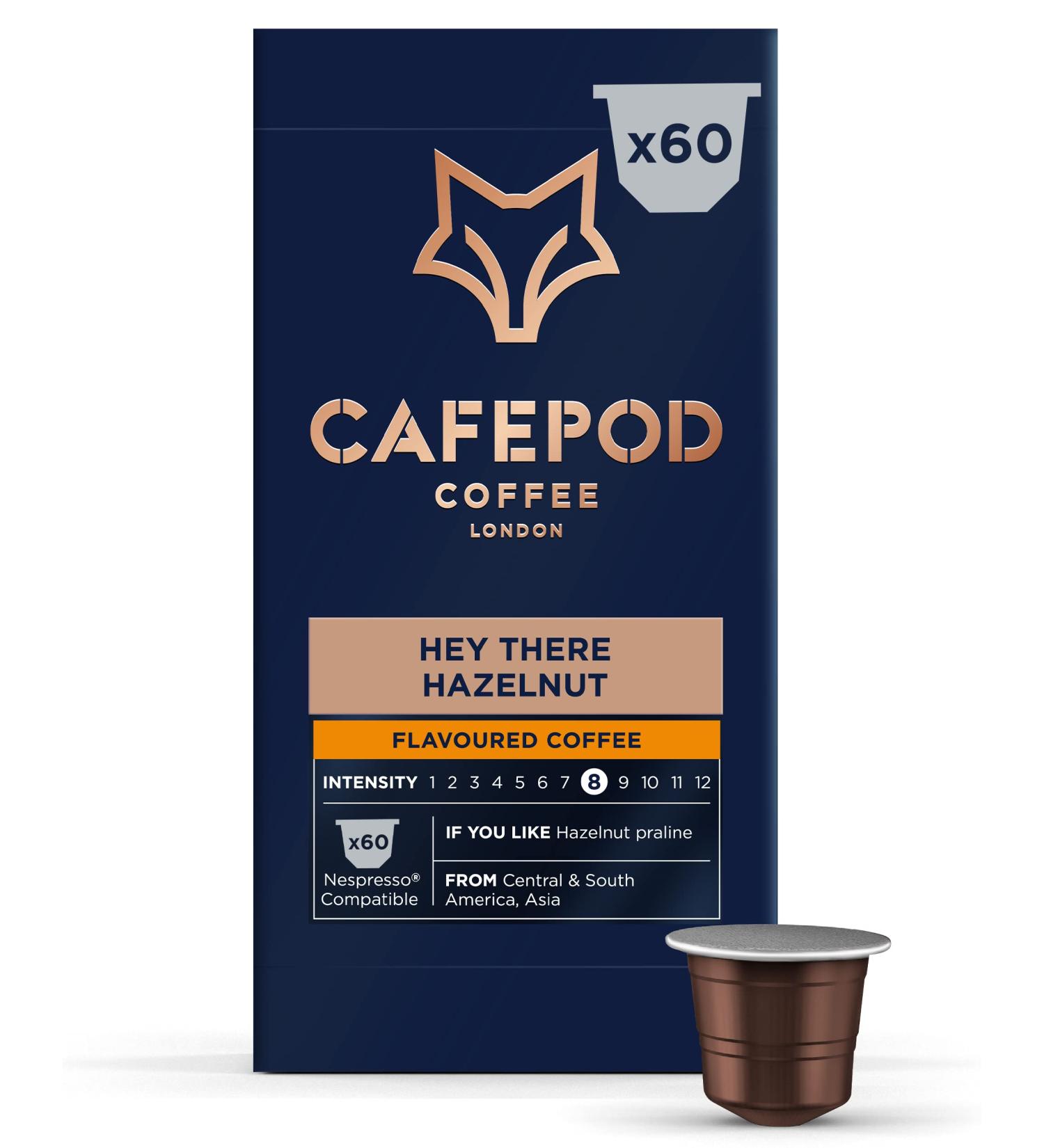 CafePod Hazelnut Flavoured Coffee Pods - 60 Nespresso Compatible Capsules - Buy Online on SooperMarket.com