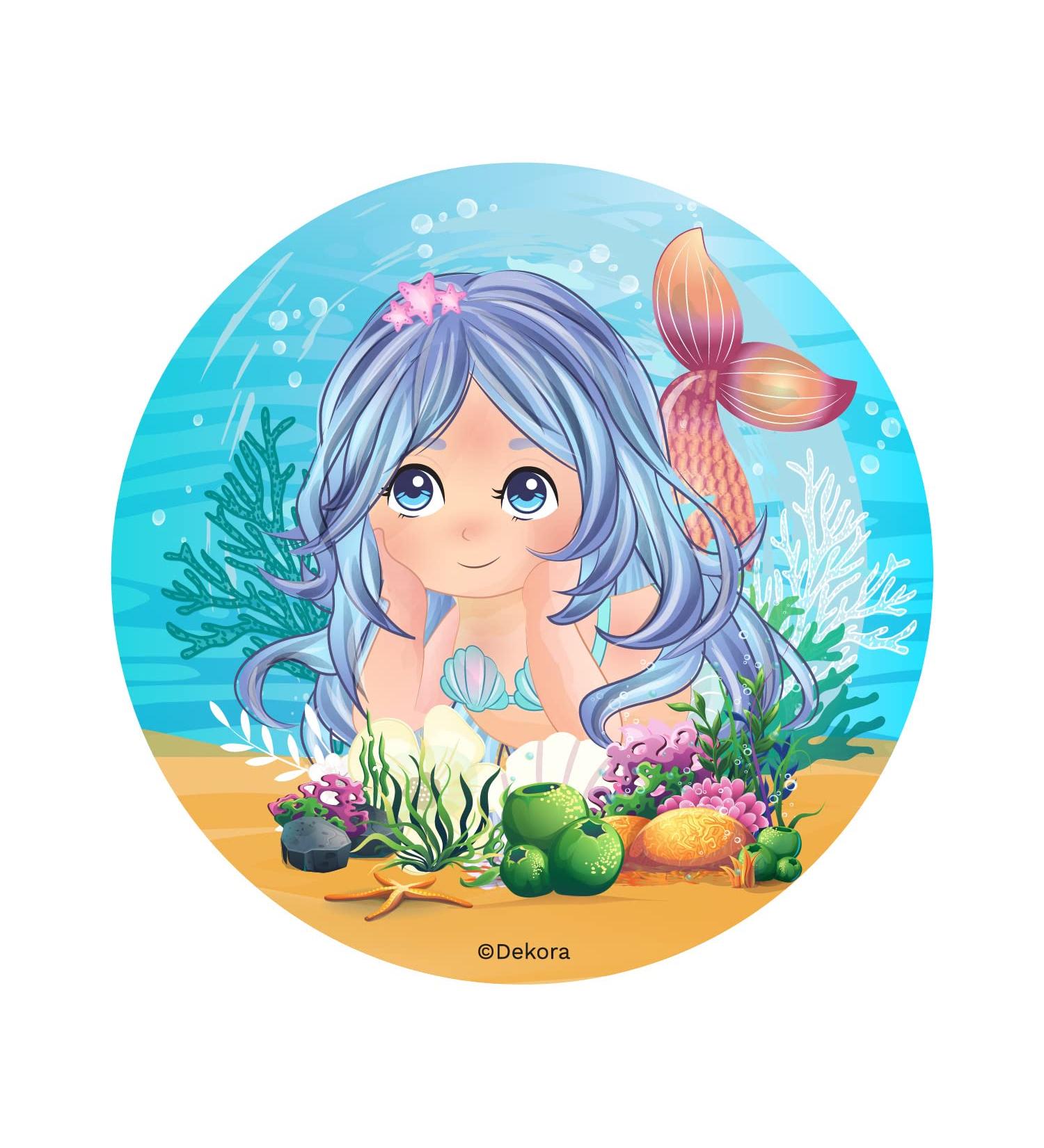 Dekora - Small Mermaid Sugar Free Edible Paper Cake Topper - 20cm Multicoloured 145099 - Buy Online on SooperMarket.com