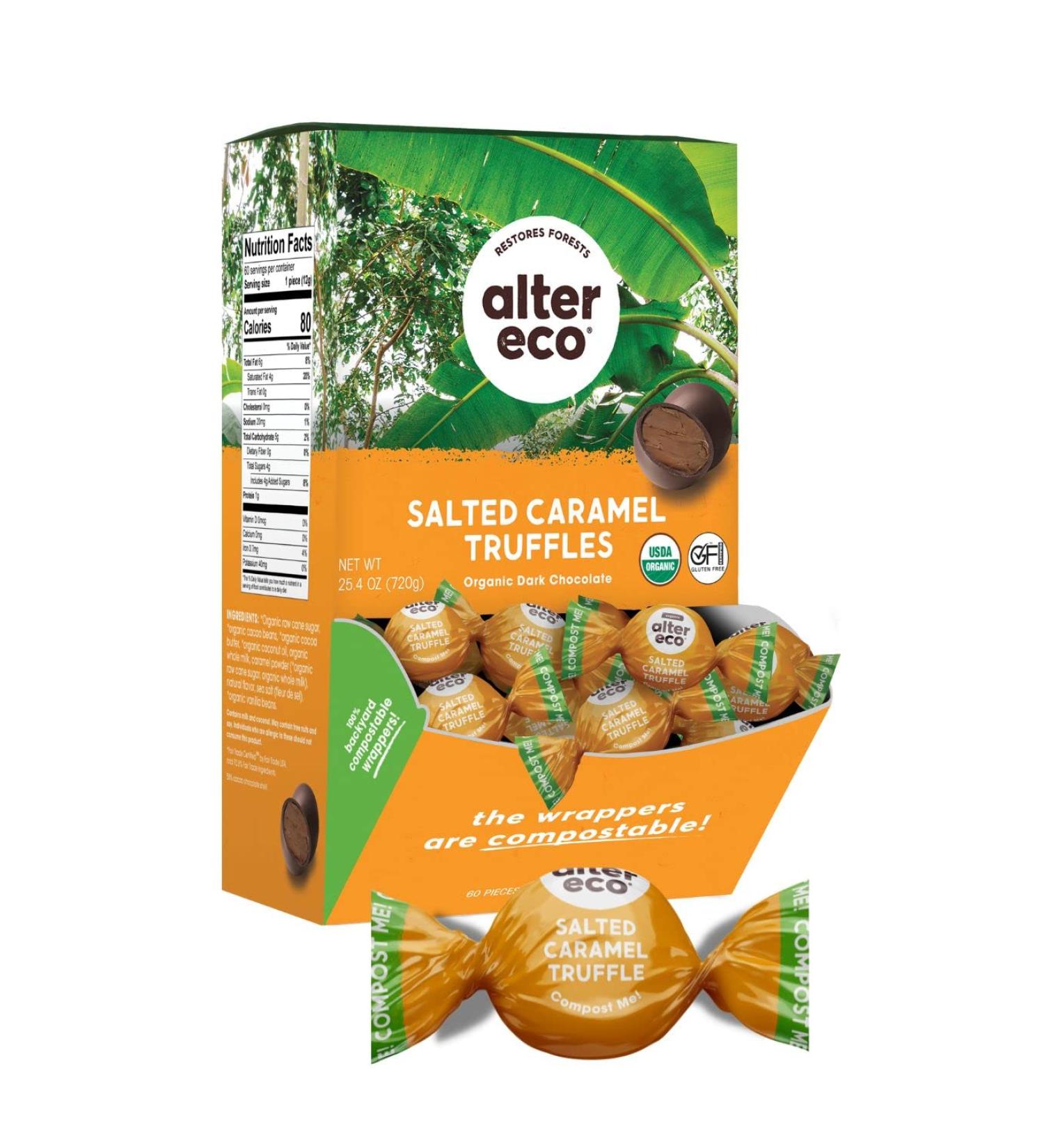 Alter Eco Salted Caramel Truffles - Organic Dark Chocolate, Fair Trade, Gluten-Free, 60 Count - Buy Online on SooperMarket.com