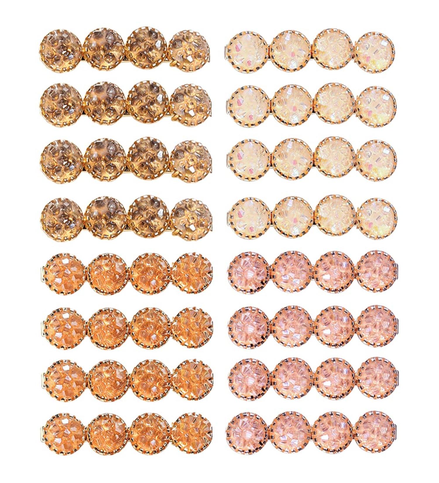 16Pcs Crystal Hair Clips - Round Rhinestone Duckbill Hair Barrettes for Women - Bling Geometric Alligator Hair Pins - Wedding Bridal Bridesmaid Hair Accessories - Buy Online on SooperMarket.com