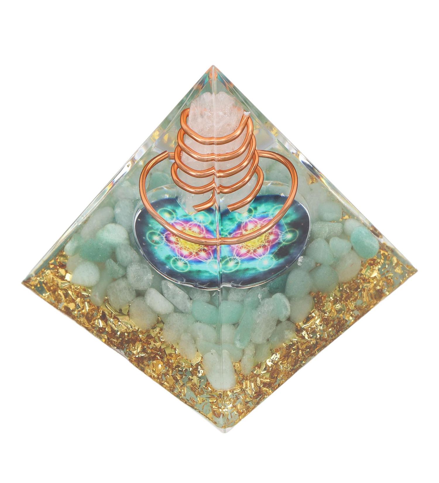 BORDSTRACT 6cm Energy Generator Orgonite Pyramid Healing Crystal Pyramid for Positive Energy Meditation Spiritual Awakening - Buy Online on SooperMarket.com