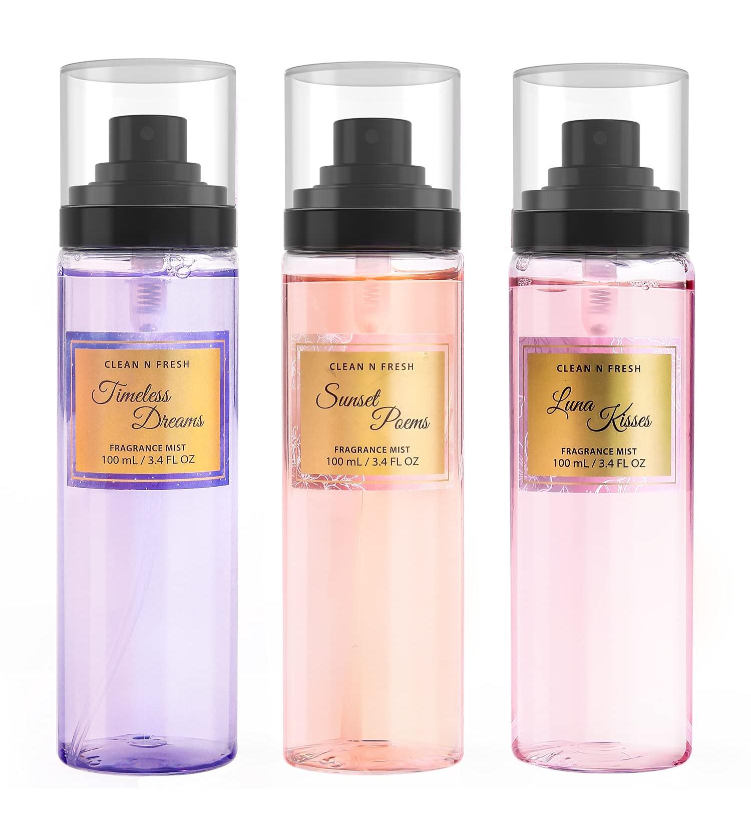 Clean-n-Fresh Body Spray Mist for Women Fragrance Sets Pack of 3 Each 3.4 Fl Oz Total 10.2 Oz - Buy Online on SooperMarket.com