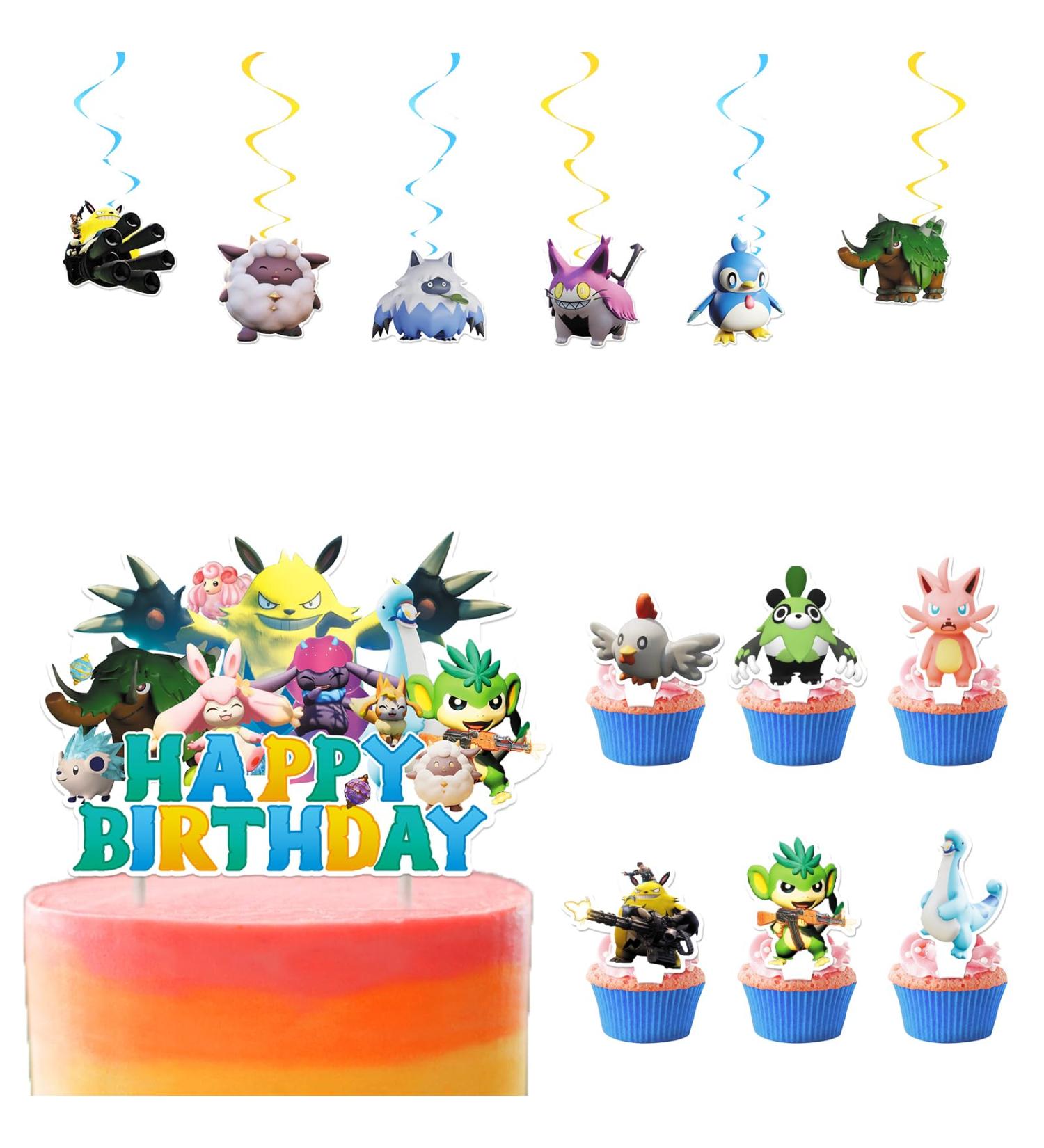 13PCS Game Cake Topper Cartoon Hanging Swirl Cupcake Topper for Gaming Birthday Decorations Video Gaming Party Decorations - Buy Online on SooperMarket.com