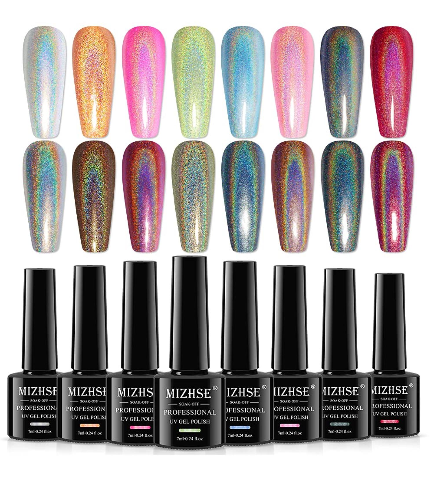 MIZHSE Holographic Gel Nail Polish Set - Galaxy Chameleon Glitter Lacquer for Salon-Worthy Nail Art at Home - Buy Online on SooperMarket.com