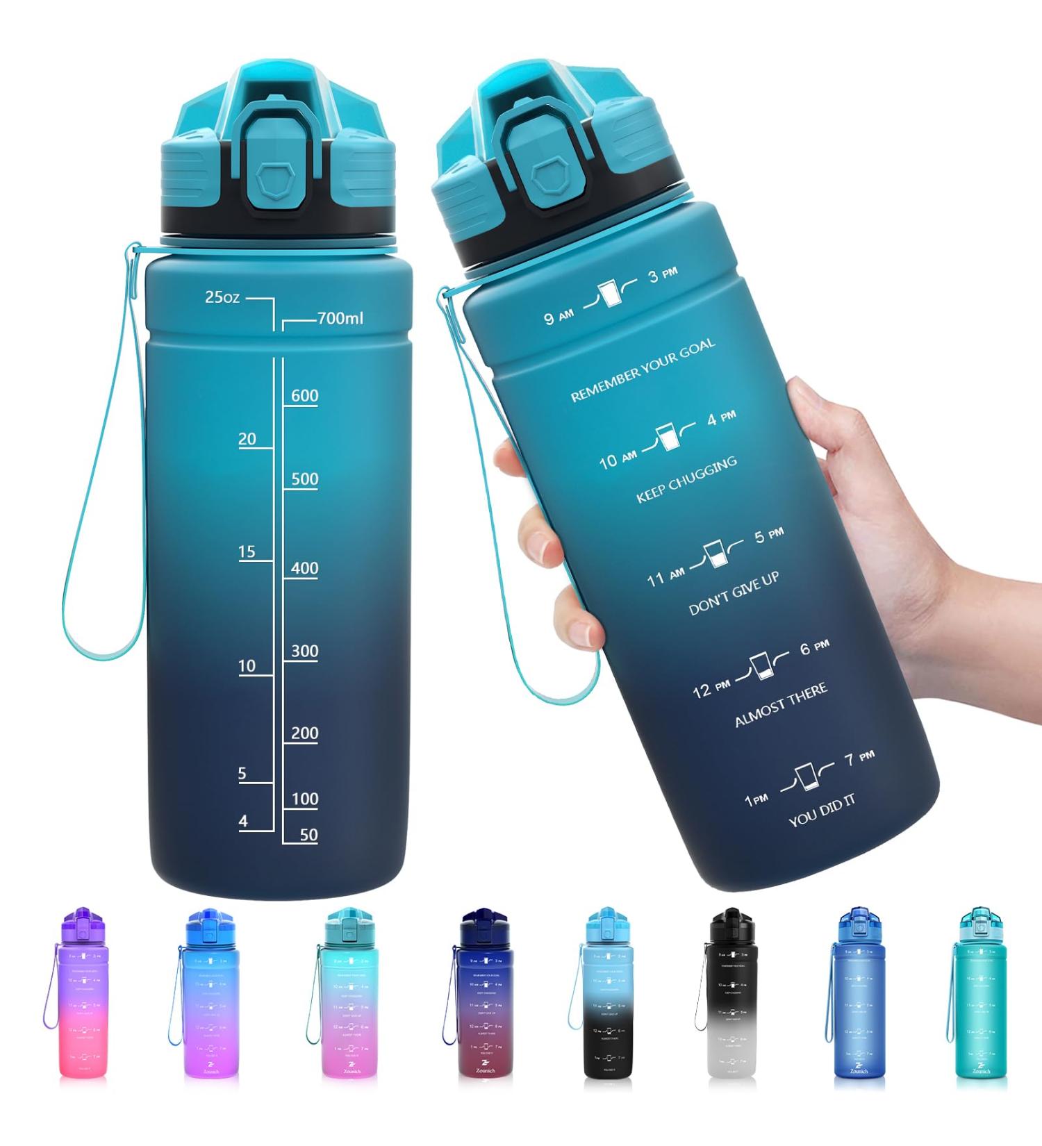 ZOUNICH BPA-Free Children's Drinking Bottle - 1L/700ML/500ML Tritan Sport Water Bottle for School & Bicycle - Dishwasher Safe Dark Green/Blue Gradient - Buy Online on SooperMarket.com