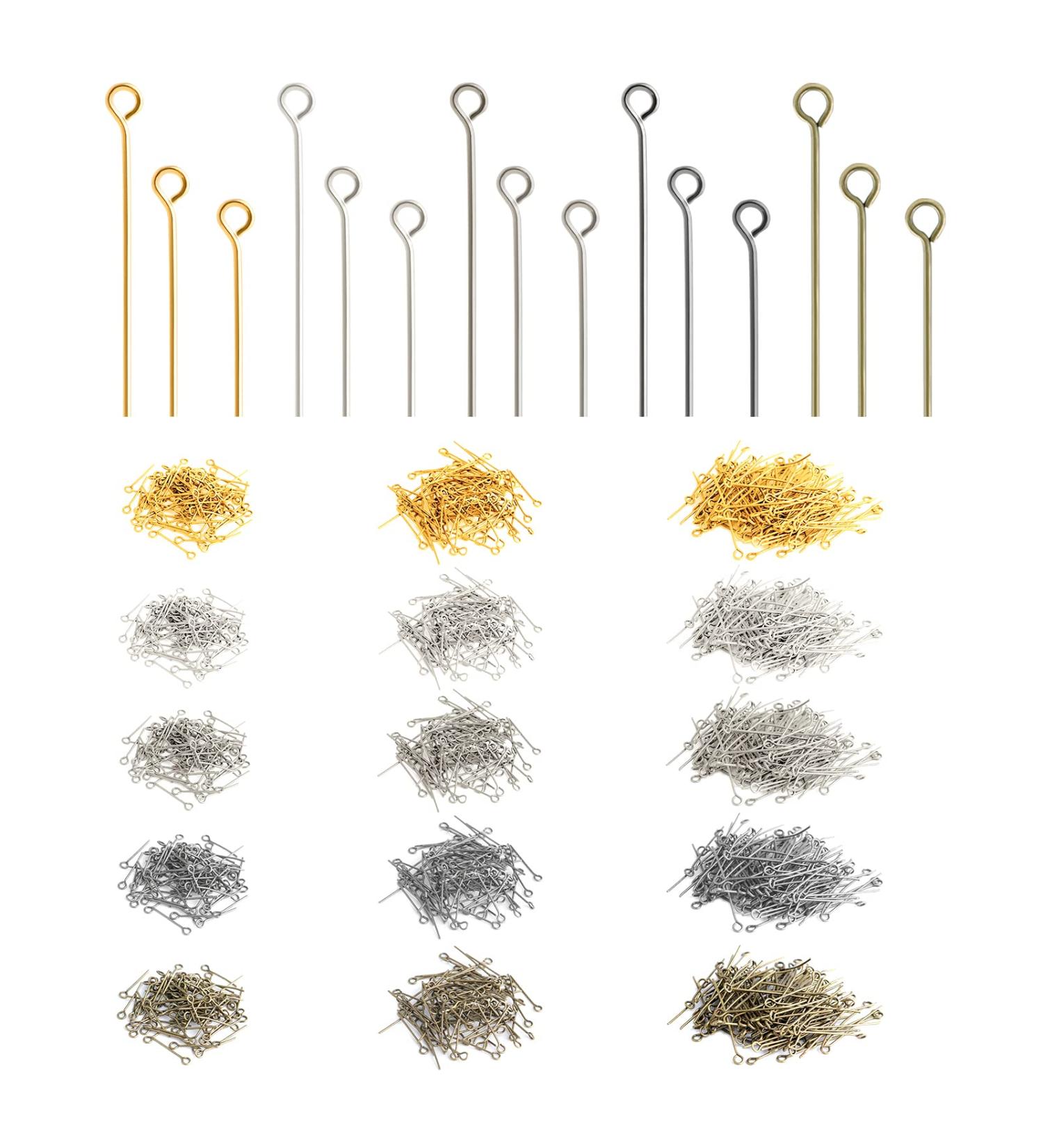 Savita 1500pcs Eye Pins Metal Findings Beading Eyepins - 16/20/30mm (5 Colors) - Jewelry Making Supplies for Earrings & Bracelets - Buy Online on SooperMarket.com