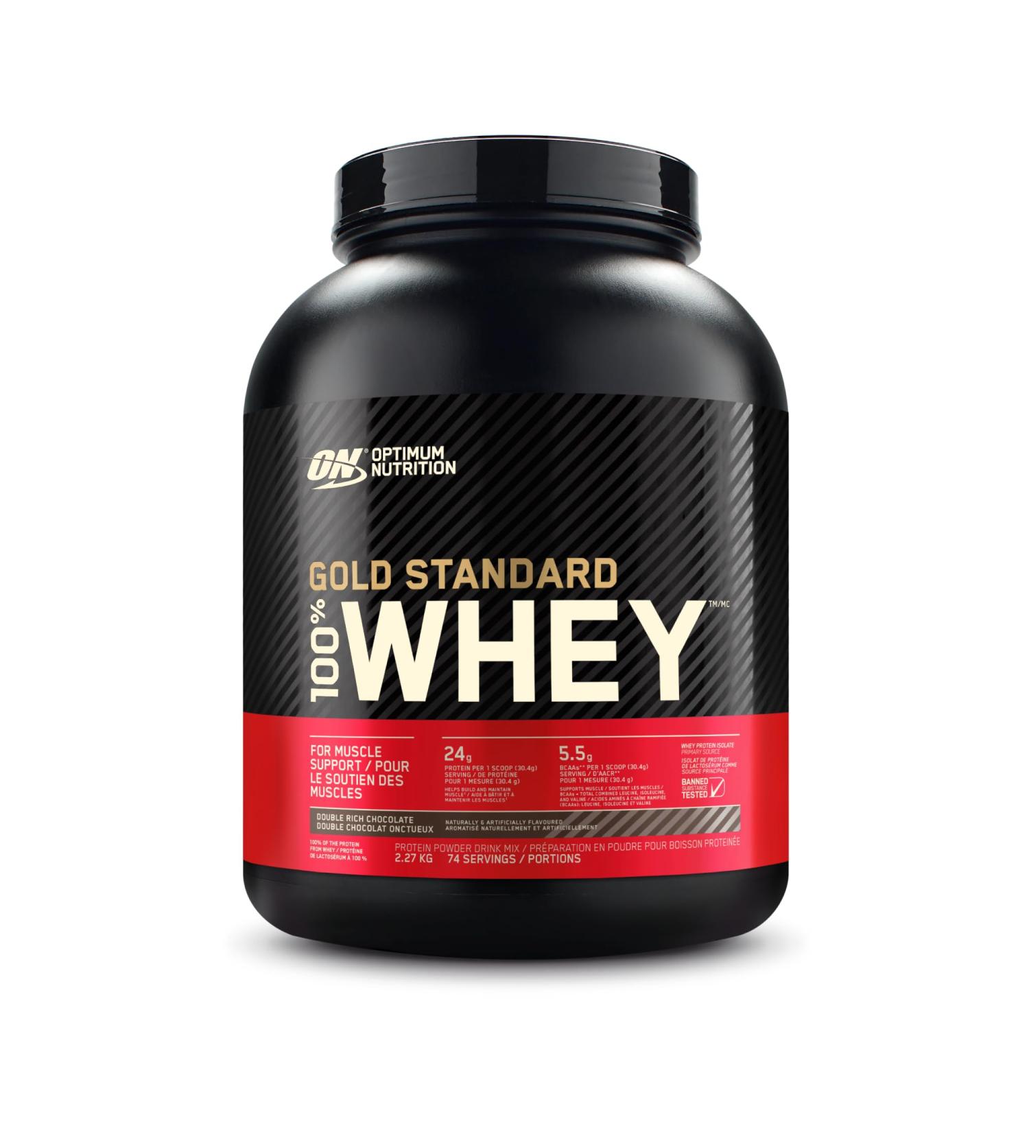 Optimum Nutrition Gold Standard 100% Whey Protein Powder 2.270g - Double Rich Chocolate - 74 servings (packaging may vary) Chocolate 74 Servings (Pack of 1) - Buy Online on SooperMarket.com