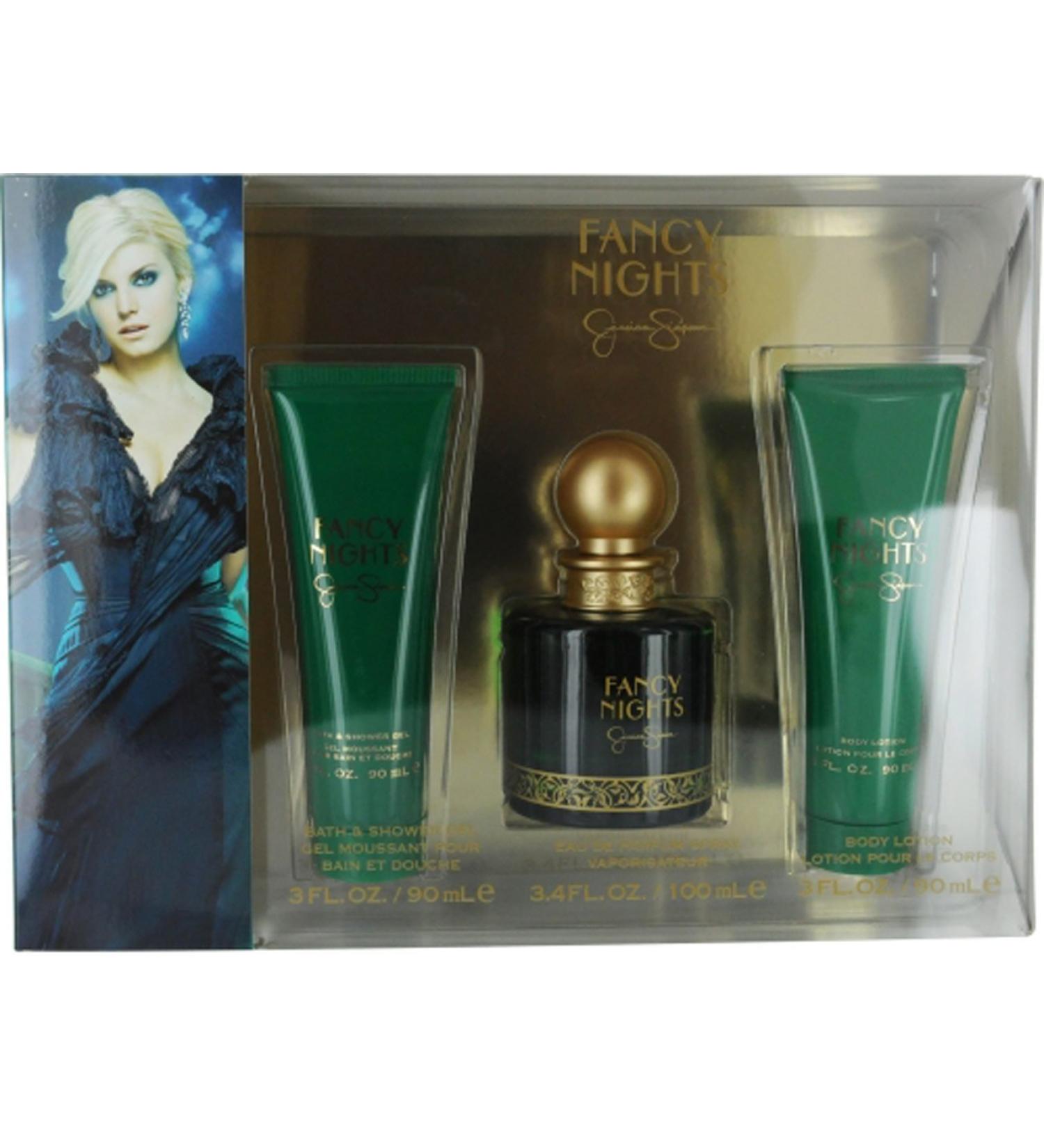 Jessica Simpson Fancy Nights Women Gift Set (3.4 Ounce Eau De Parfum Spray 3 Ounce Body Lotion 3 Ounce Bath and Shower Gel)
