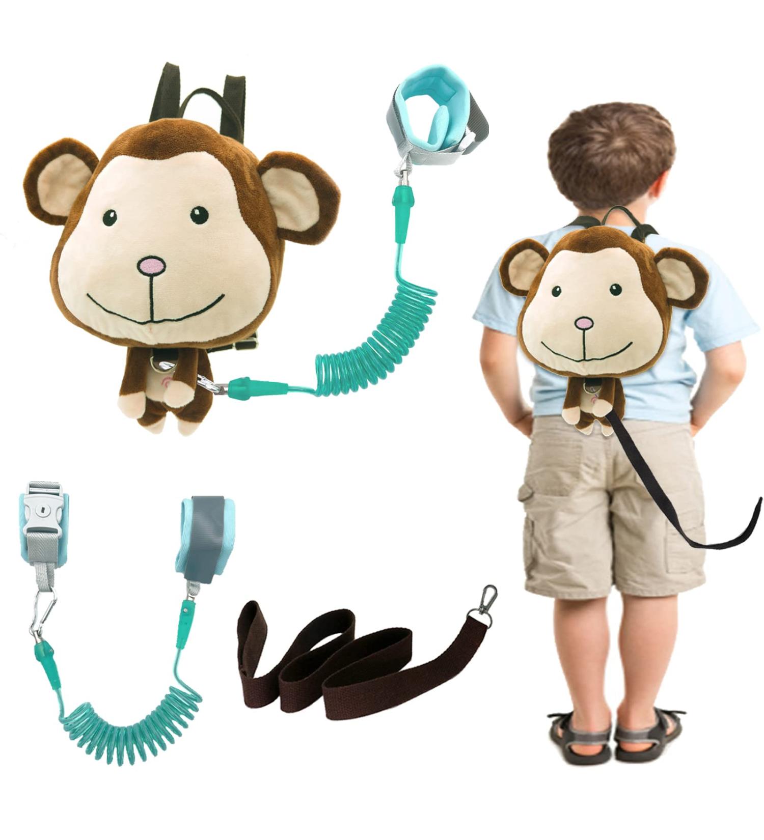 4 in 1 Backpack Leash for Toddlers with Anti Lost Wrist Link  Cute 3D Toddler Harness Backpack  Child Harnesses Leashes for Walking for Boys Girls (Monkey) - Buy Online on SooperMarket.com