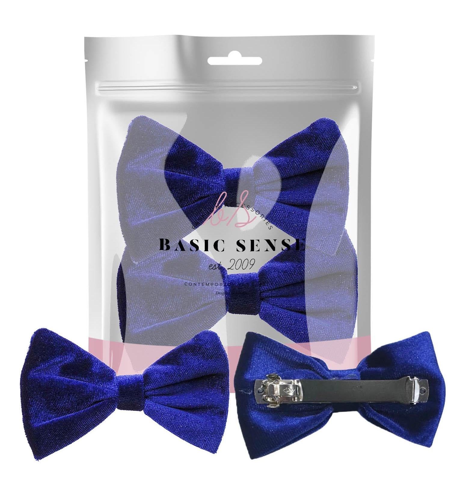 BasicSense Velvet Hair Clip for Women & Girls - 2 Pack Royal Blue | Stylish Hair Accessories for All Occasions - Buy Online on SooperMarket.com