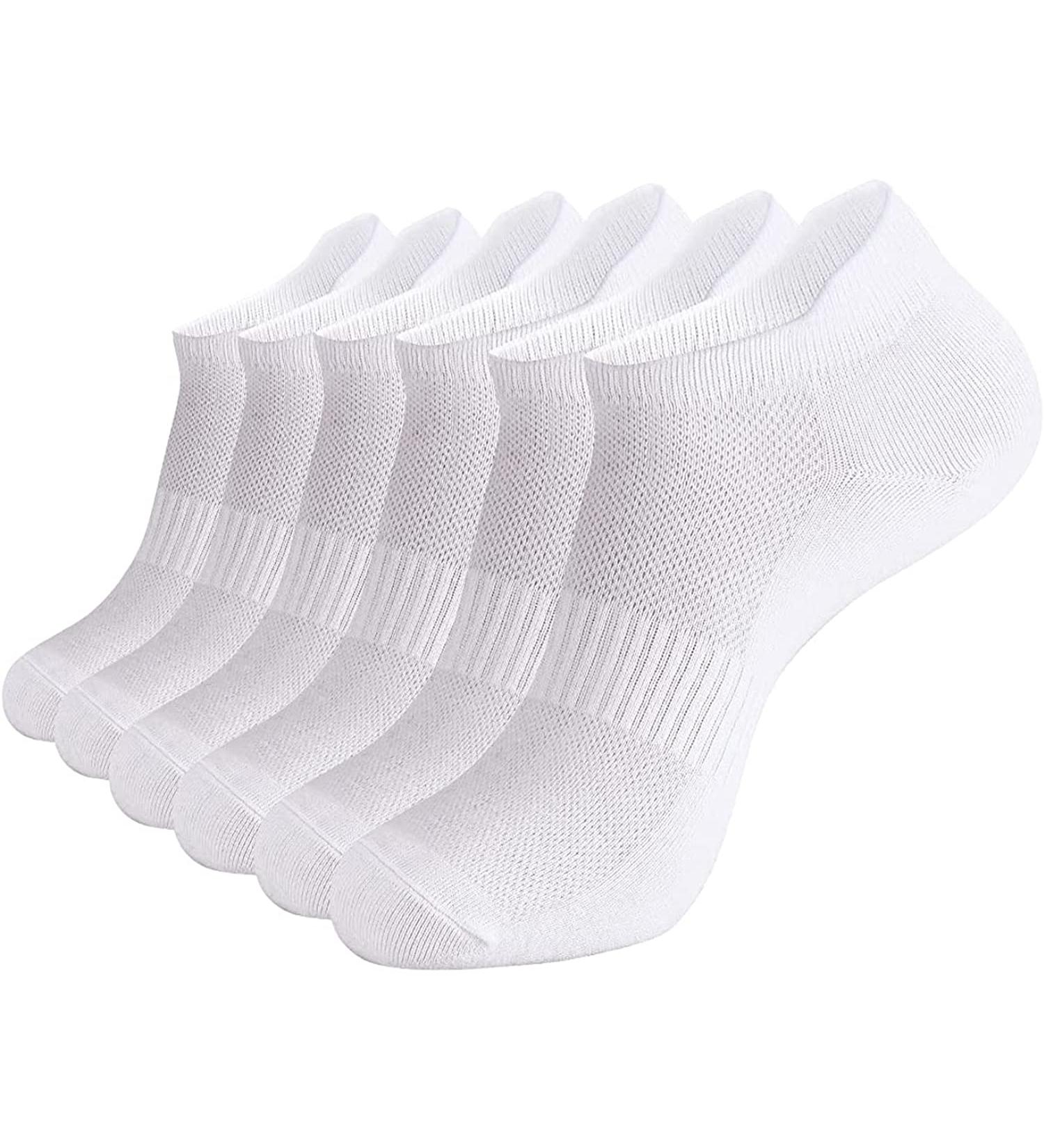 Brookhaus Women's Ankle Socks 6-Pack - White (Size 6-9) | Low Cut Athletic Running Socks for Women - Buy Online on SooperMarket.com