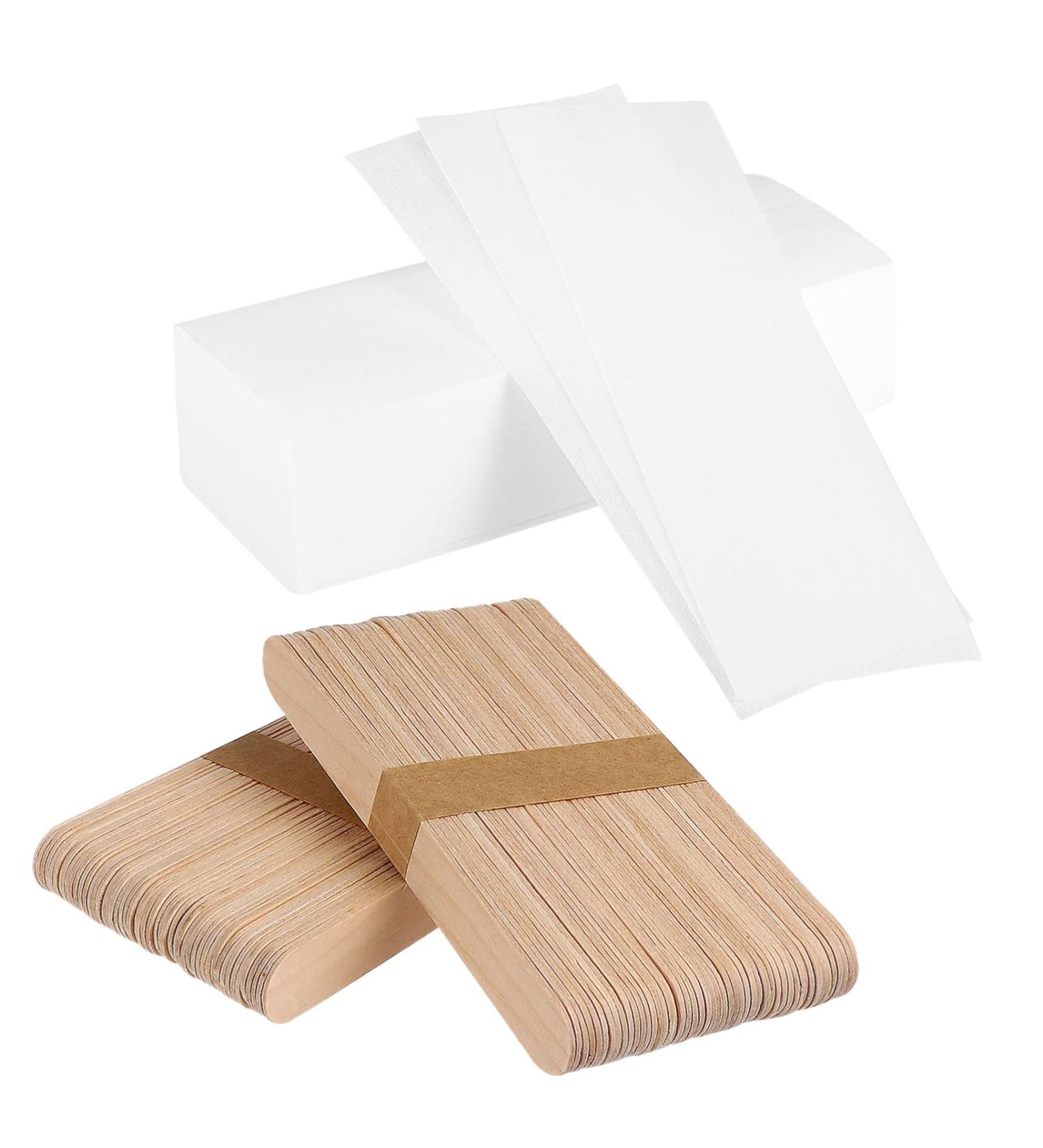 FRCOLOR 200 STK Wax Paper & Wooden Sticks for Hair Removal - Premium Waxing Strips & Stencils for Smooth Skin - Buy Online on SooperMarket.com