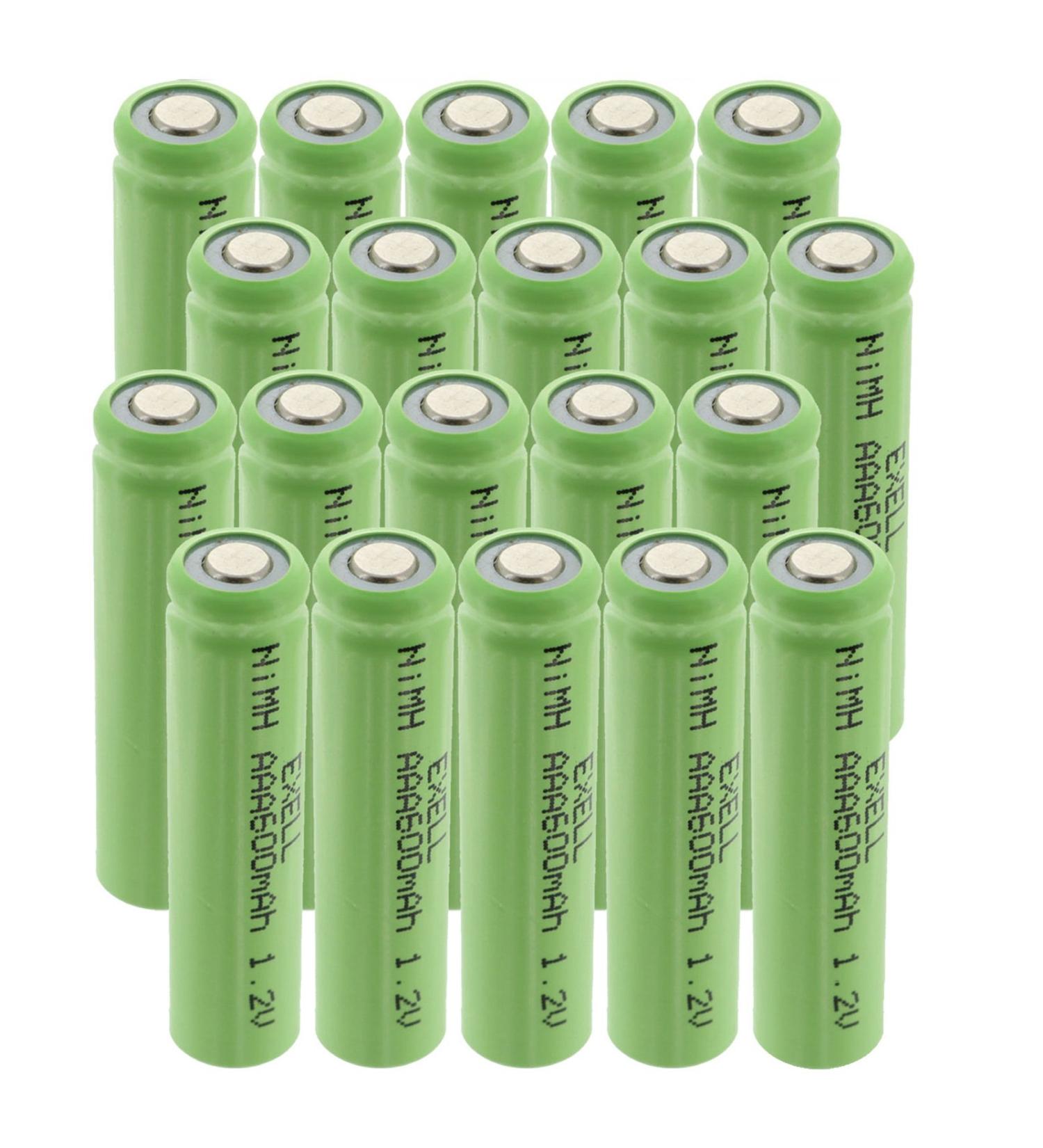 20x Exell 1.2V 600mAh NiMH AAA Size Rechargeable Flat Top Batteries use with high power static applications (Telecoms UPS and Smart grid) radio controlled devices electric tools electric mopeds