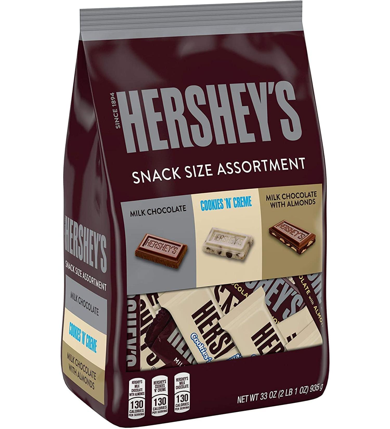Hershey's Assorted Snack Size Candy Bulk - 33 oz Bag | Perfect for Parties and Halloween Treats - Buy Online on SooperMarket.com