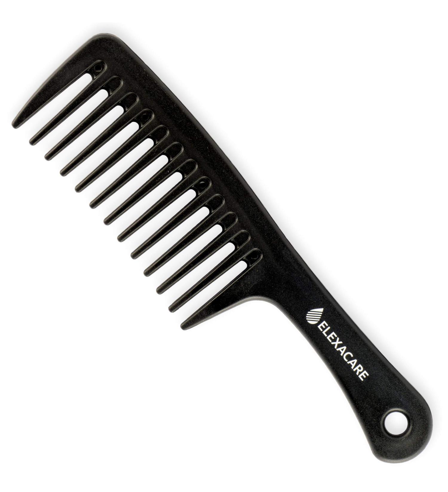 ELEXACARE Wide Toothed Curling Comb 24 cm Coarse-Toothed Styler for Curls & Long Hair | Black | International Shipping - Buy Online on SooperMarket.com