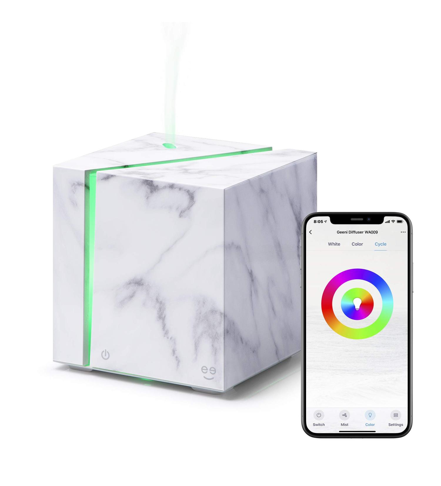 Smart WiFi Essential Oil Diffuser & Humidifier - 200ml Ultrasonic, Alexa & Google Home Compatible - Voice Control, LED Lights, Timer - Easy App Setup - Buy Online on SooperMarket.com