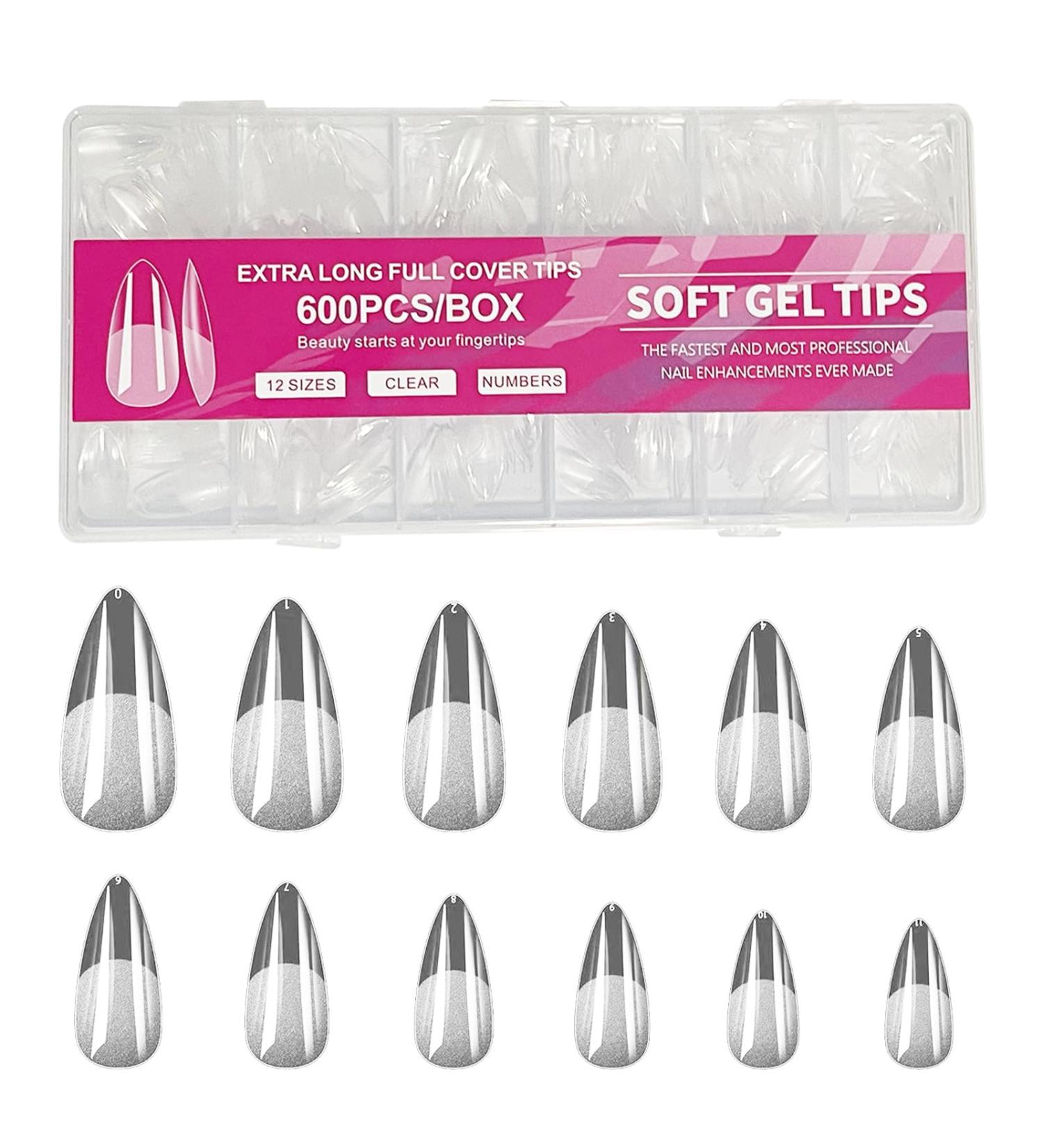 Short Nail Tips - 600PCS Half Matte Soft Gel Nail Tips Full Cover False Nails Tips Clear Acrylic Fake Nails Tips for Press On Nails Short 12 Size 600 PCS (600-Medium-A) A Medium - Buy Online on SooperMarket.com
