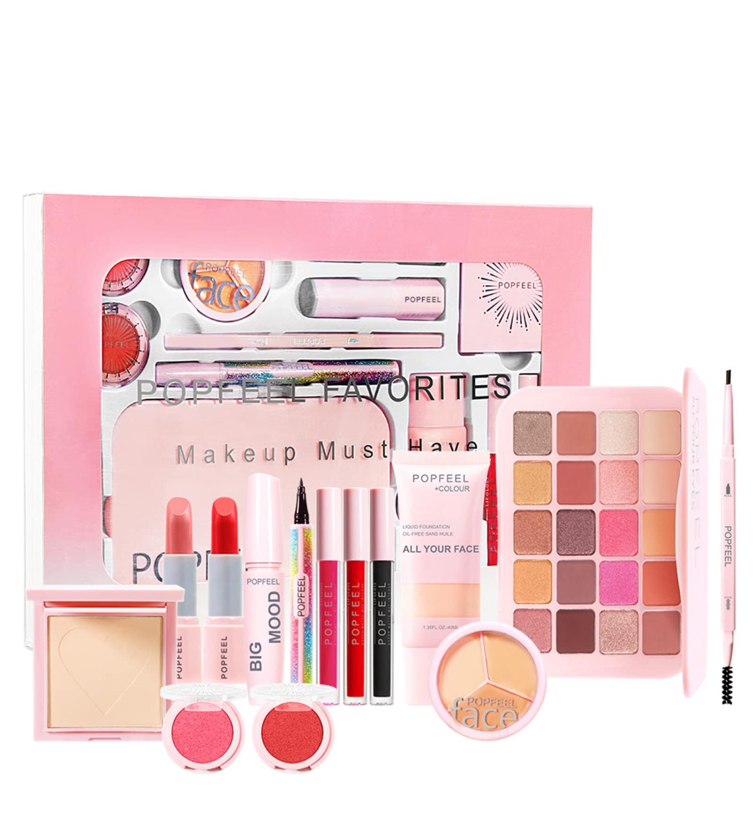 Joyeee Teen Girl Makeup Kit Include 20 Colors Glimmer Matte Eyeshadow Palette Foundation Face Sculpting Contour Palette Lipstick Blush Eyeliner Pencil Mascara Eyebrow Pen for Eye Makeup # Niceface 3 - Buy Online on SooperMarket.com