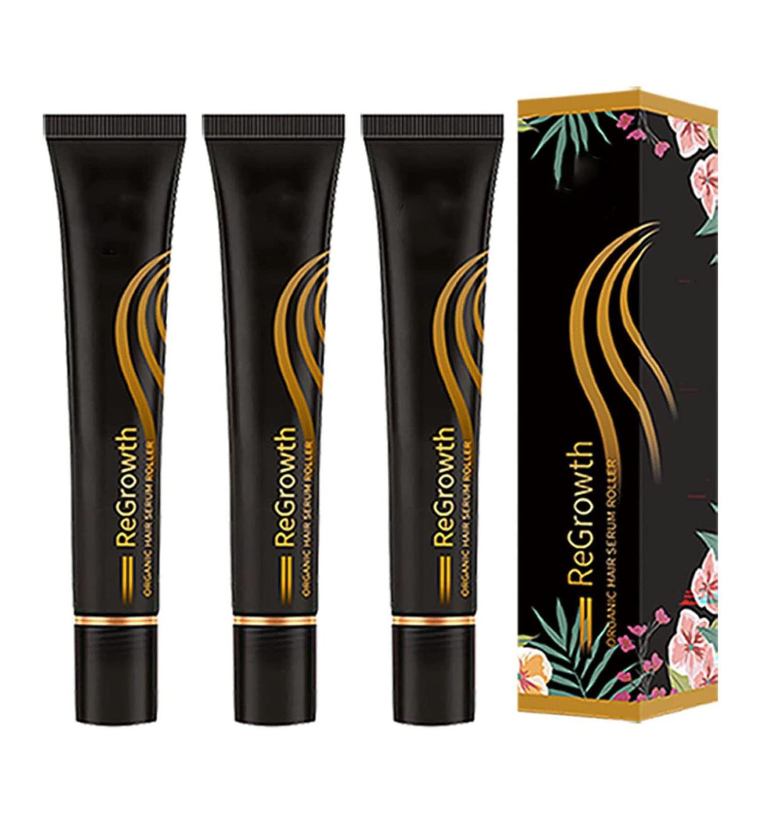 20ml Organic Hair Regrowth Serum Roller Set | Herbal Scalp Intense Roll-On for Men & Women | Triple Massager Hair Growth Essence (3PCs) - Buy Online on SooperMarket.com