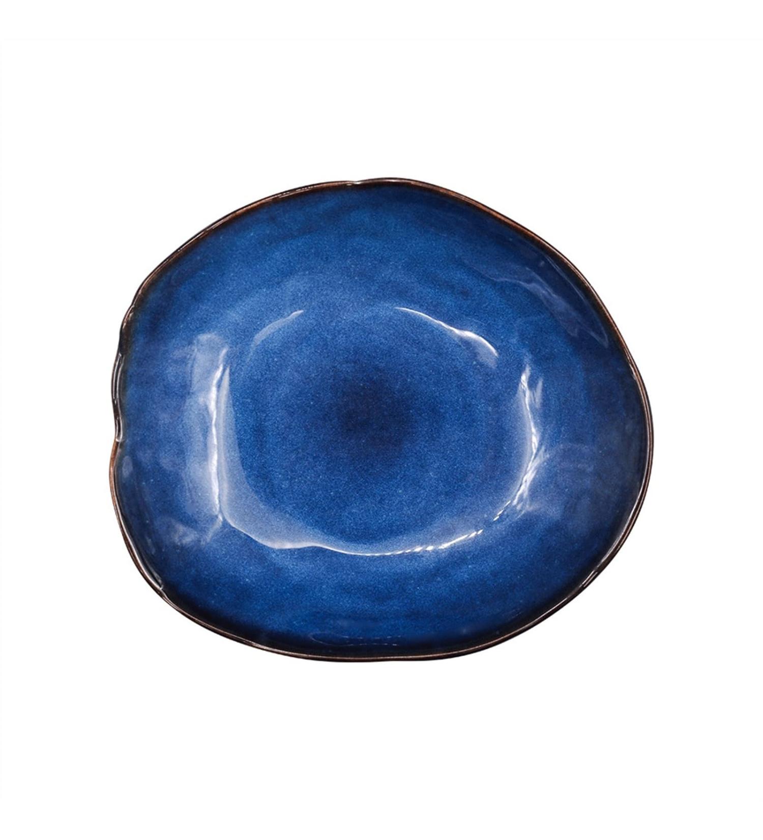 Serving Plates Household Ceramic Dinner Plate Blue Glaze Salad Plate Fruit Plate Bread Plate Irregular Tableware Western Food Plate/Kitchen Supplies for Appetizer Dinner and Desserts (Size : 26.5cm - Buy Online on SooperMarket.com