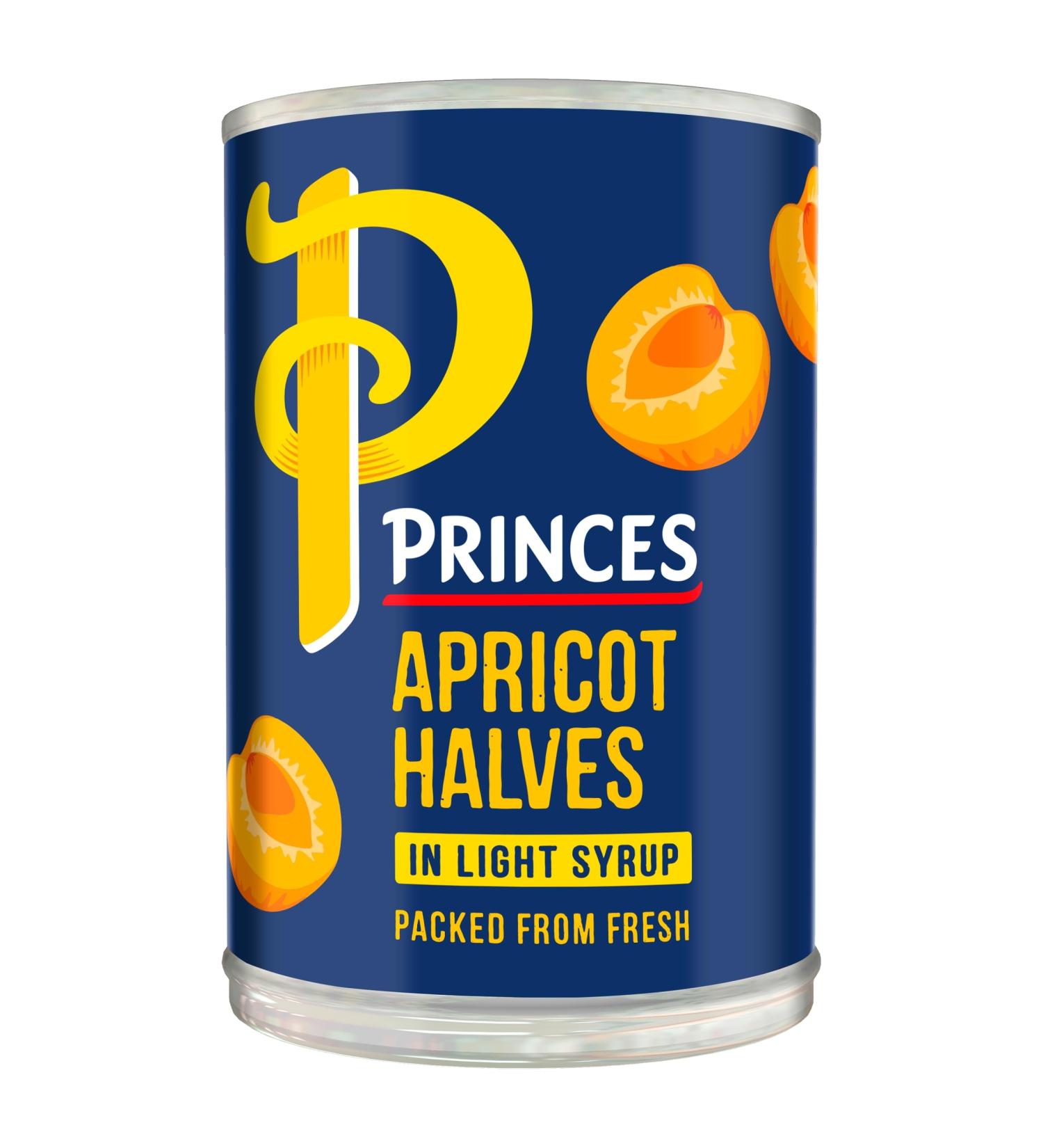 Princes Apricot Halves in Light Syrup 6 x 410g - Buy Online on SooperMarket.com