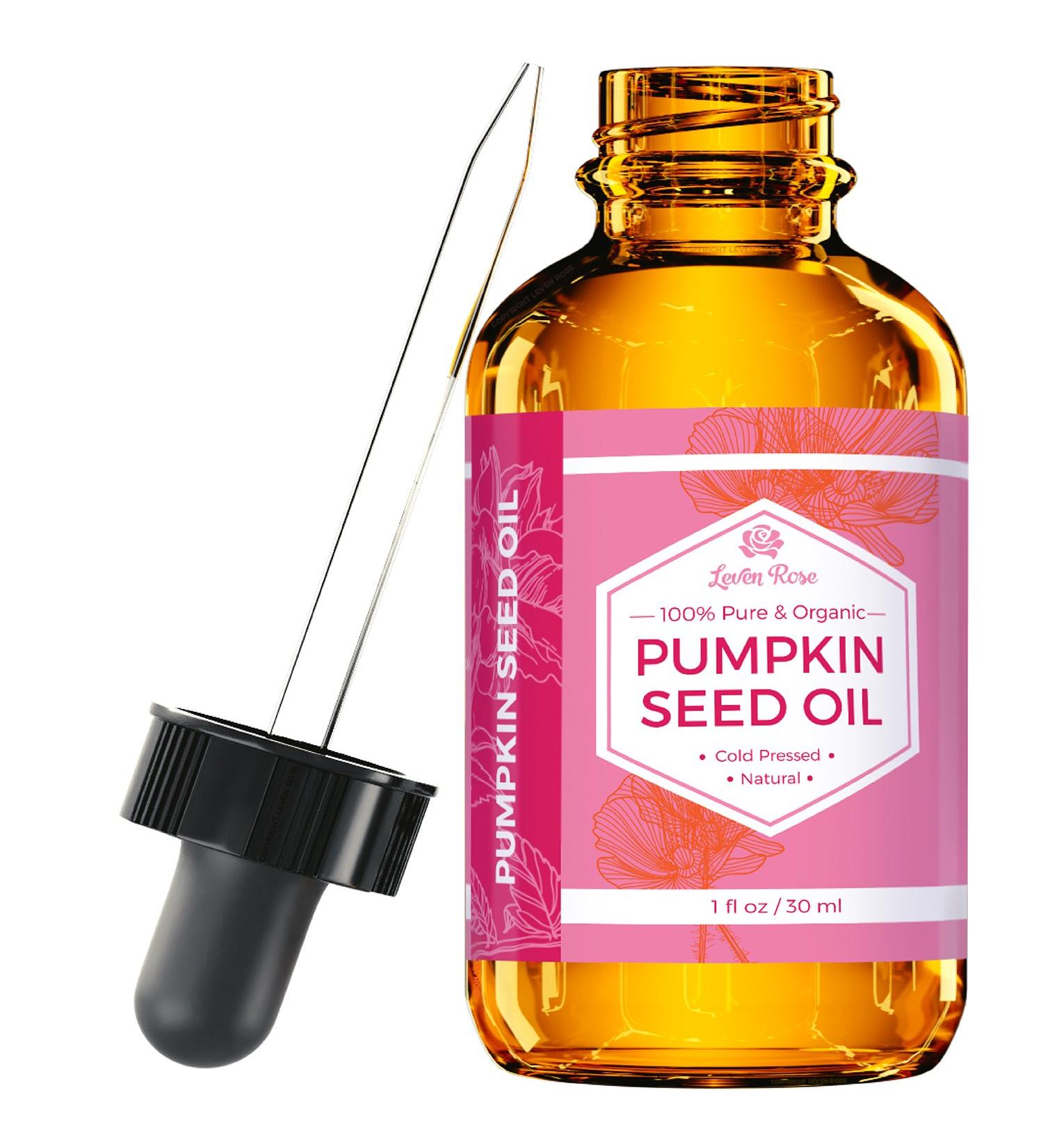 Leven Rose Pumpkin Seed Oil - 100% Pure Cold Pressed Natural Moisturizer 1 oz - For Dry Hair, Rough Skin, and Nails - Buy Online on SooperMarket.com