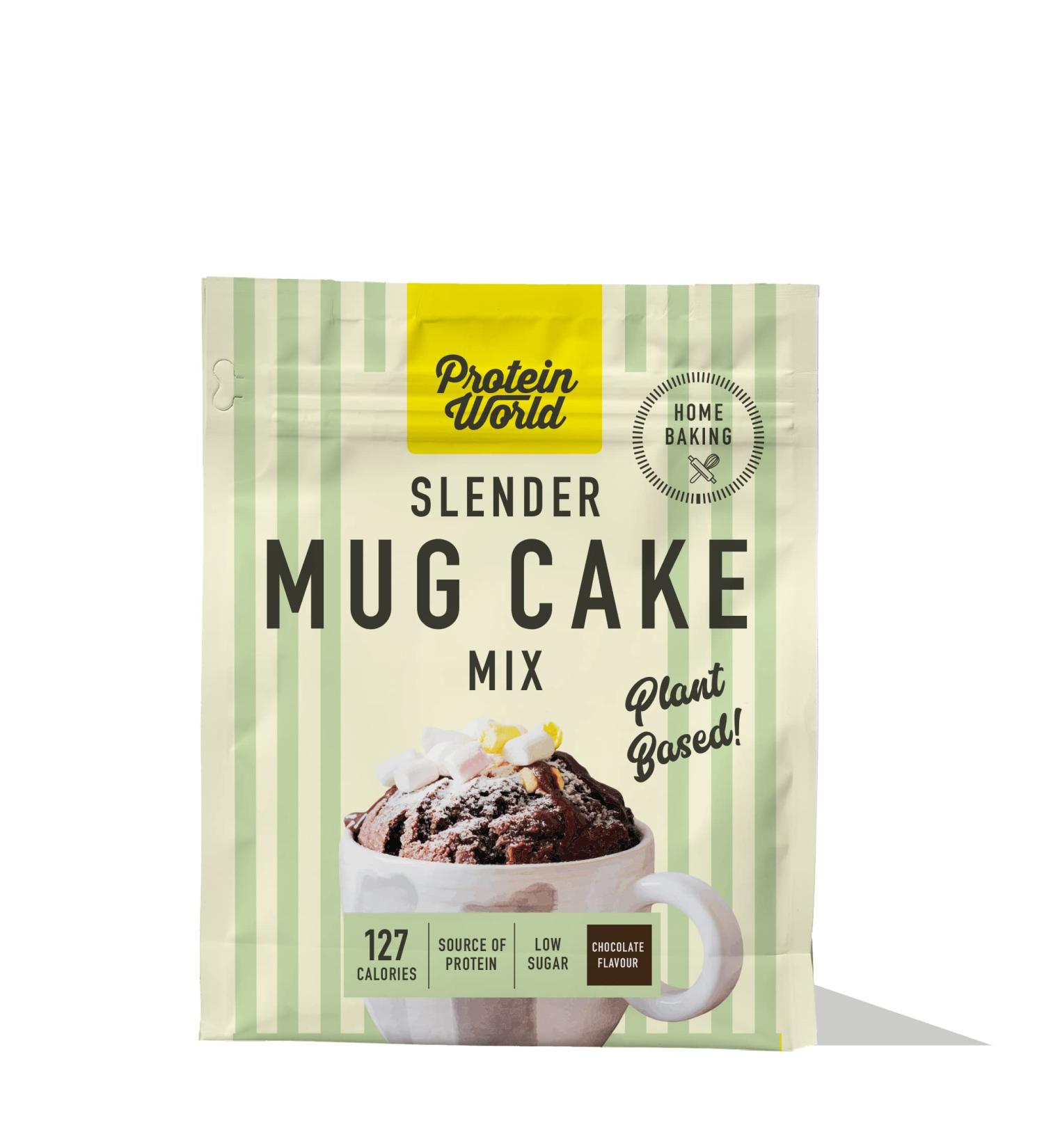 Protein World Slender Mug Cake Plant Based Chocolate Low Calorie Diet Whey Protein Snack High Protein No Added Sugar Fat-Reduced Natural Flavouring 12 Serving 500g Plant Based Chocolate 500.00 g (Pack of 1)