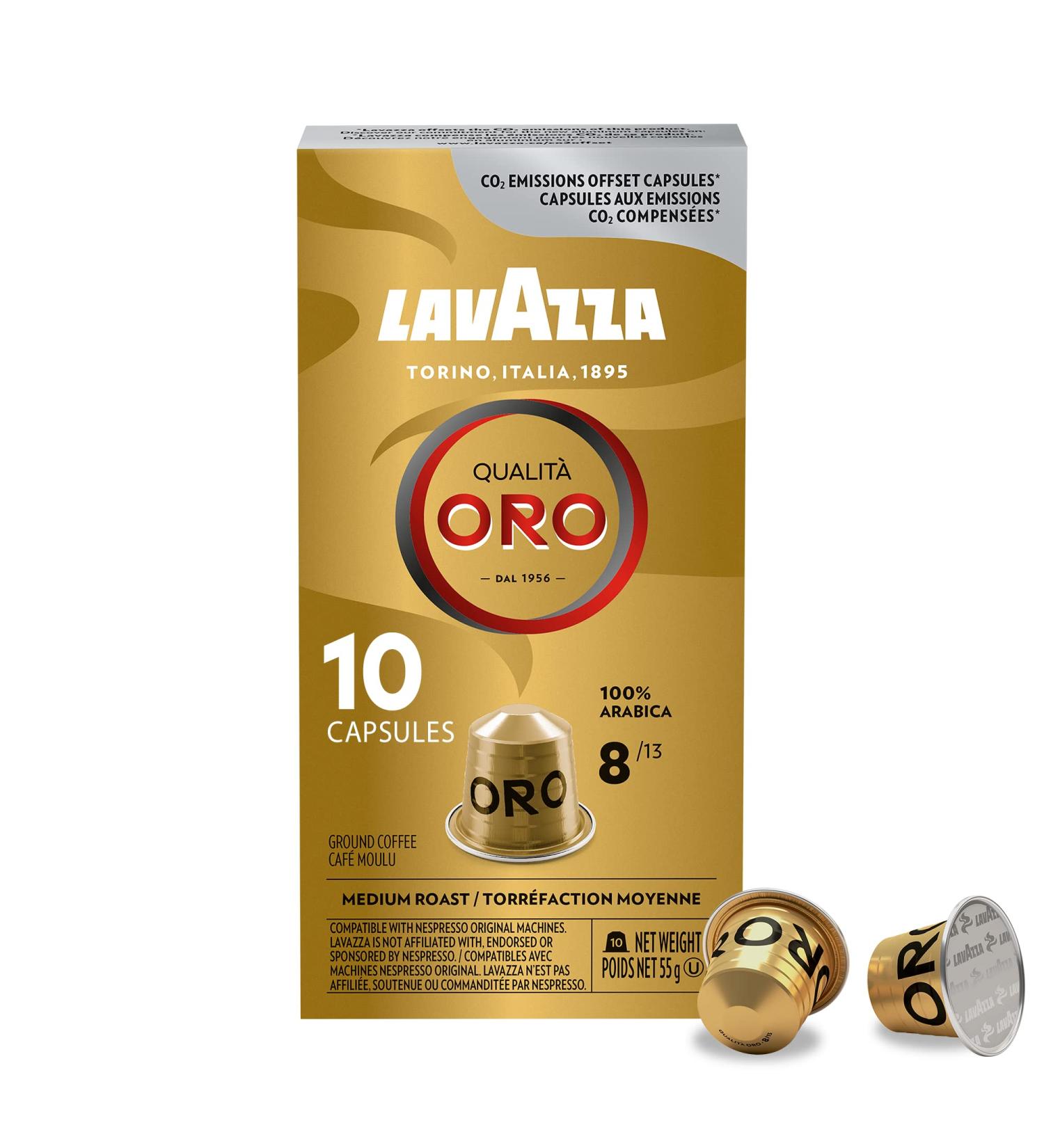Lavazza Qualita Oro Medium Roast Coffee Capsules Compatible with Nespresso Original Machines Pack of 1 Qualita Oro 10 count (Pack of 1) - Buy Online on SooperMarket.com