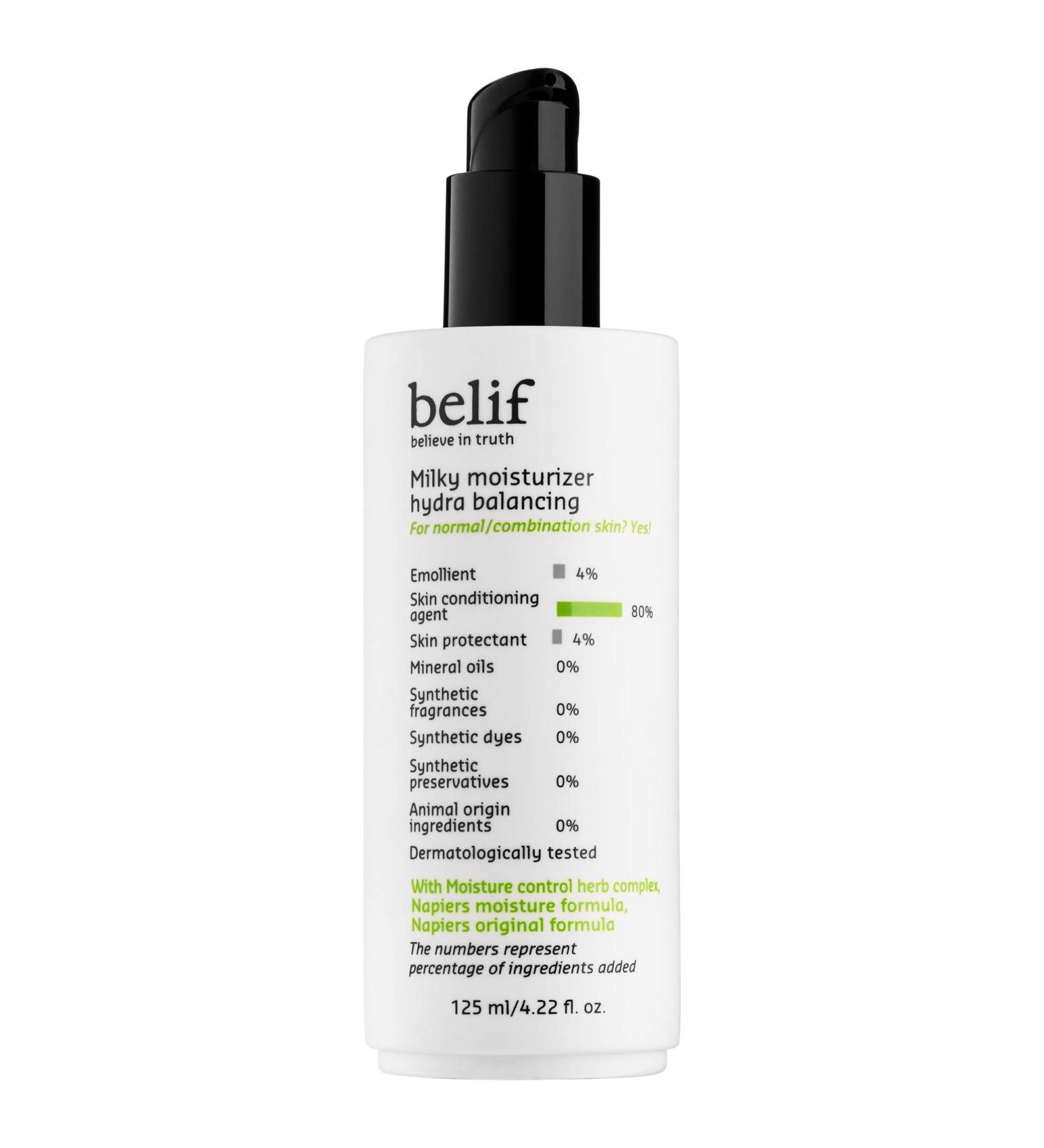 belif Milky Hydra Balancing Moisturizer | Daily Hydrating Lightweight Face Cream Soothes & Hydrates | for Normal & Combination Skin | Moisturizing K Beauty Skincare with Sage Extract | 4.22 Fl Oz