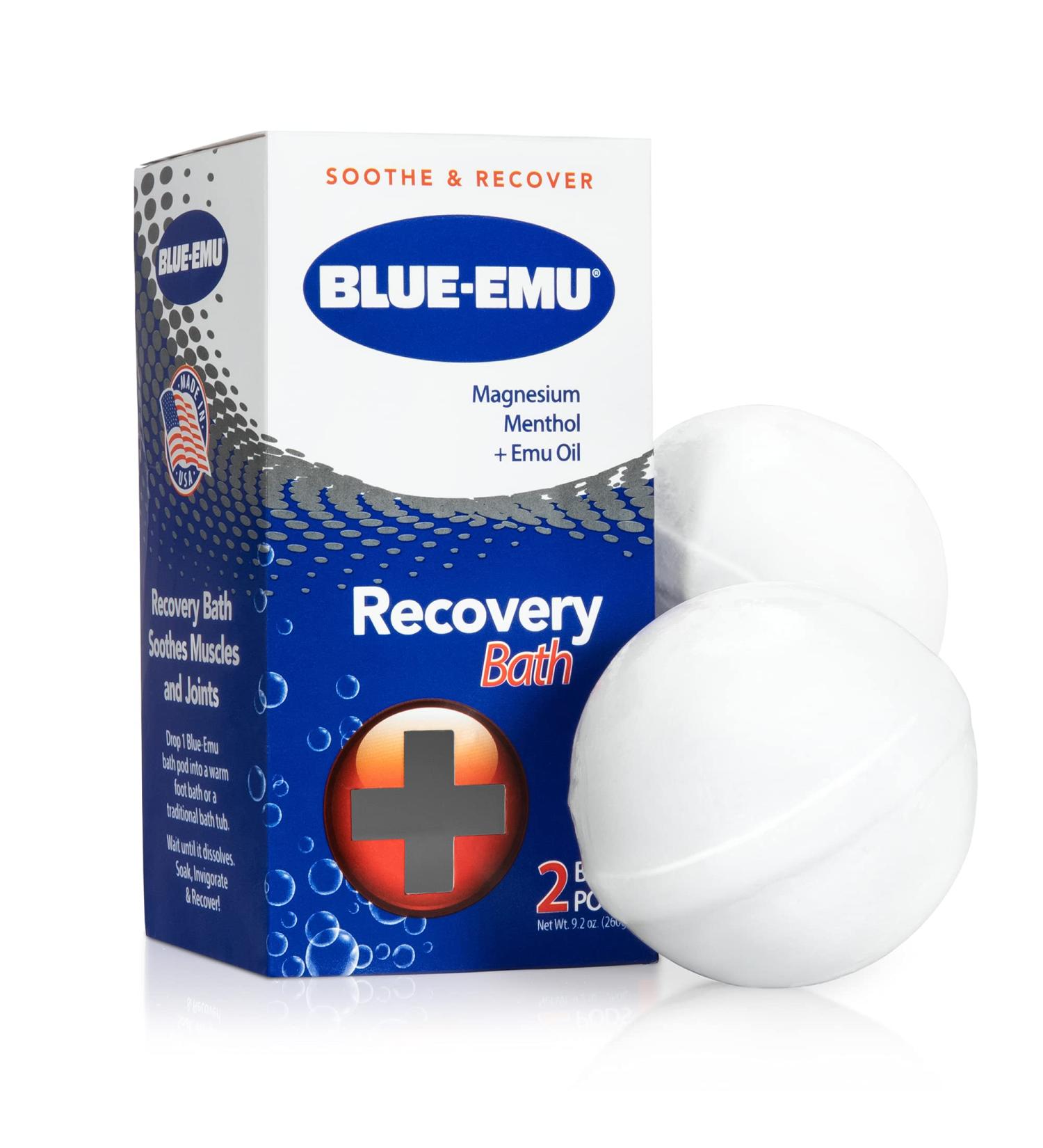 Blue-Emu Recovery Bath Pods for Sore Muscles & Joints - Magnesium, Peppermint Oil & Emu Oil - 2 Pack - Buy Online on SooperMarket.com