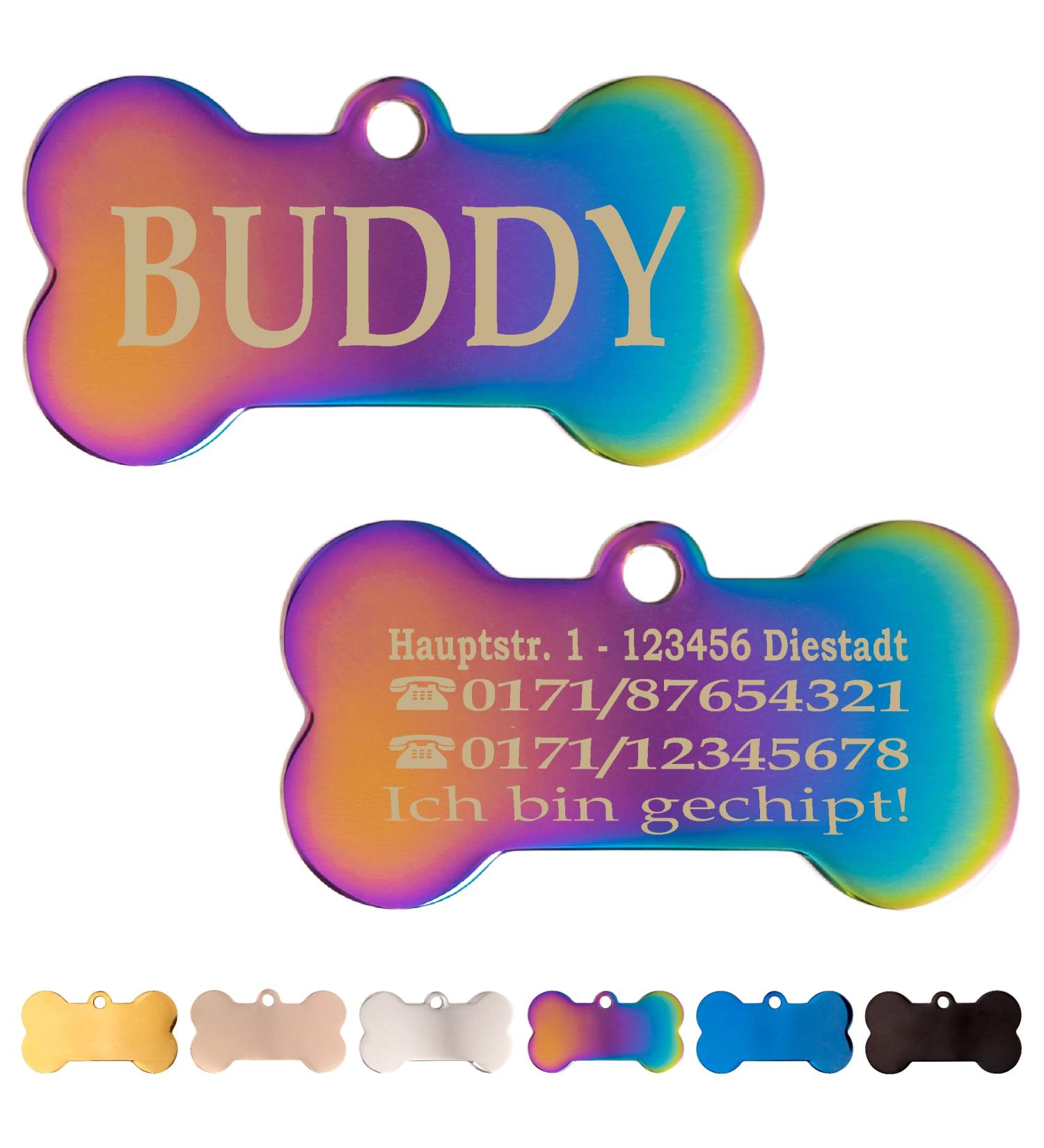 Personalized Stainless Steel Dog Collars | Ibera Gifts for Medium to Large Dogs - Custom Engraving & Multicolored Options - Buy Online on SooperMarket.com