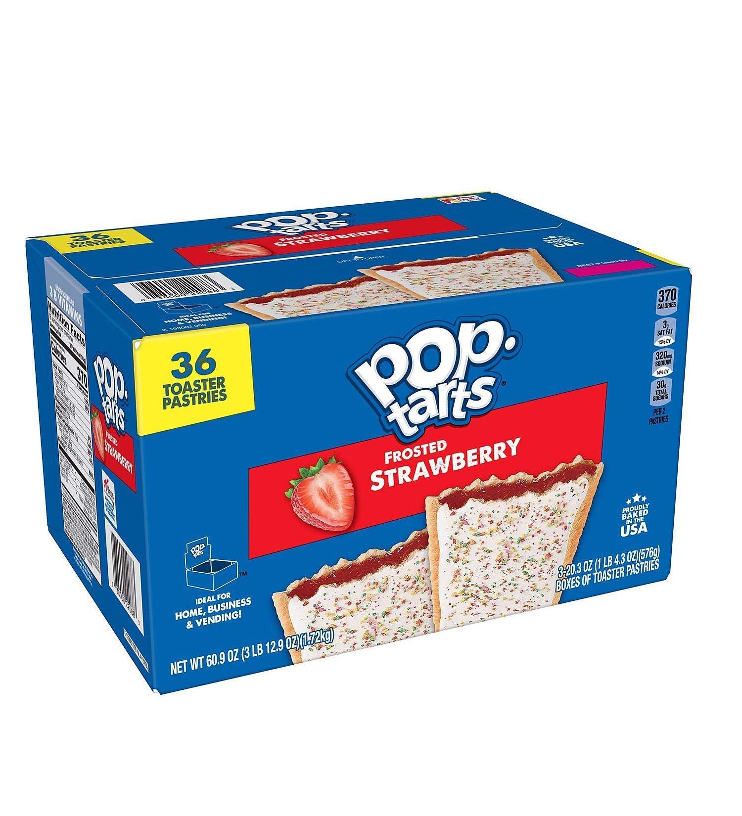 Kellogg's Pop-Tarts Frosted Strawberry 36 ct. - Pack of 1 - Buy Online on SooperMarket.com