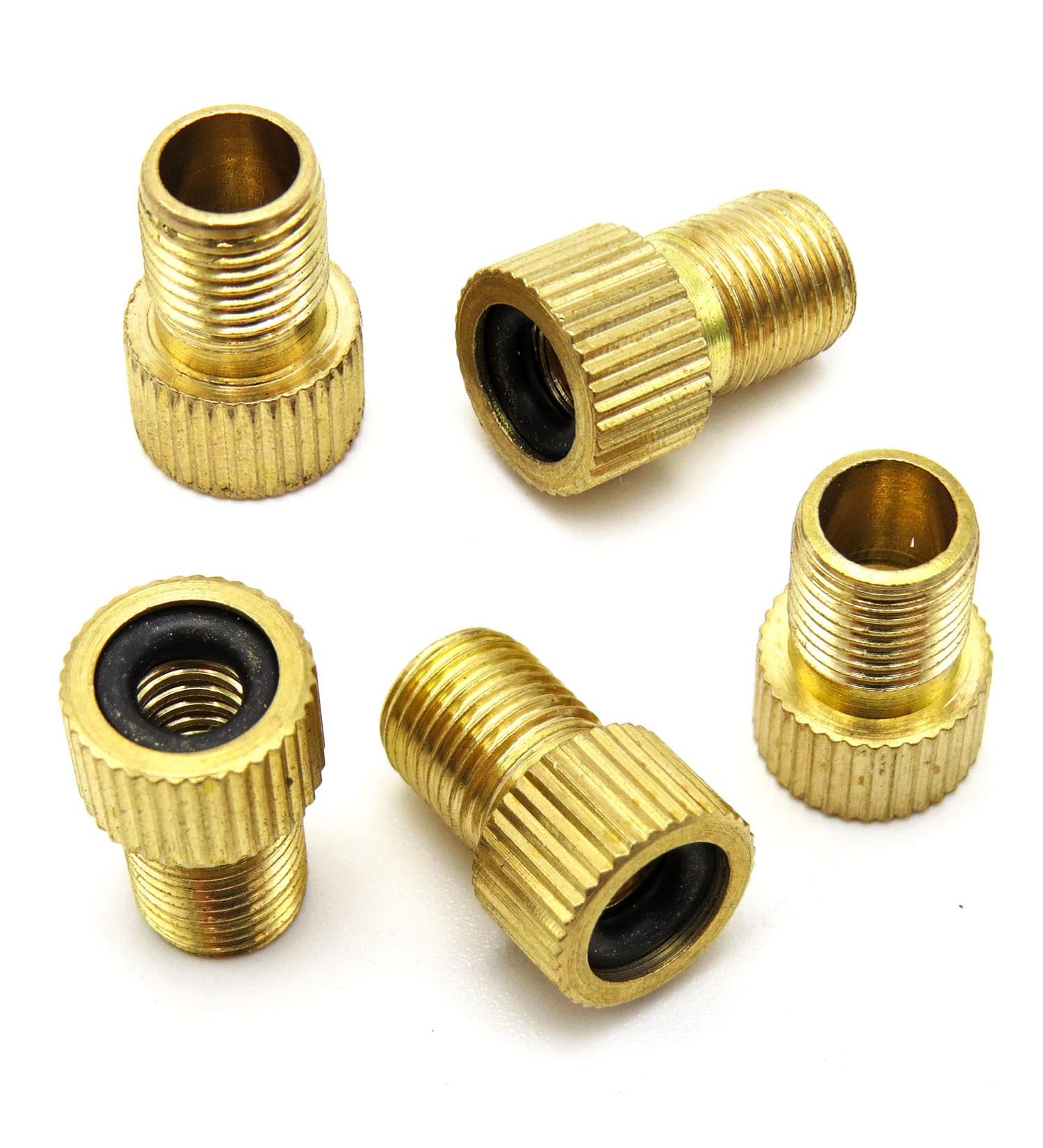 Brass Presta Valve Adapter (5 Pack) - Convert to Schrader, Inflate with Bike Pump/Air Compressor - Buy Online on SooperMarket.com