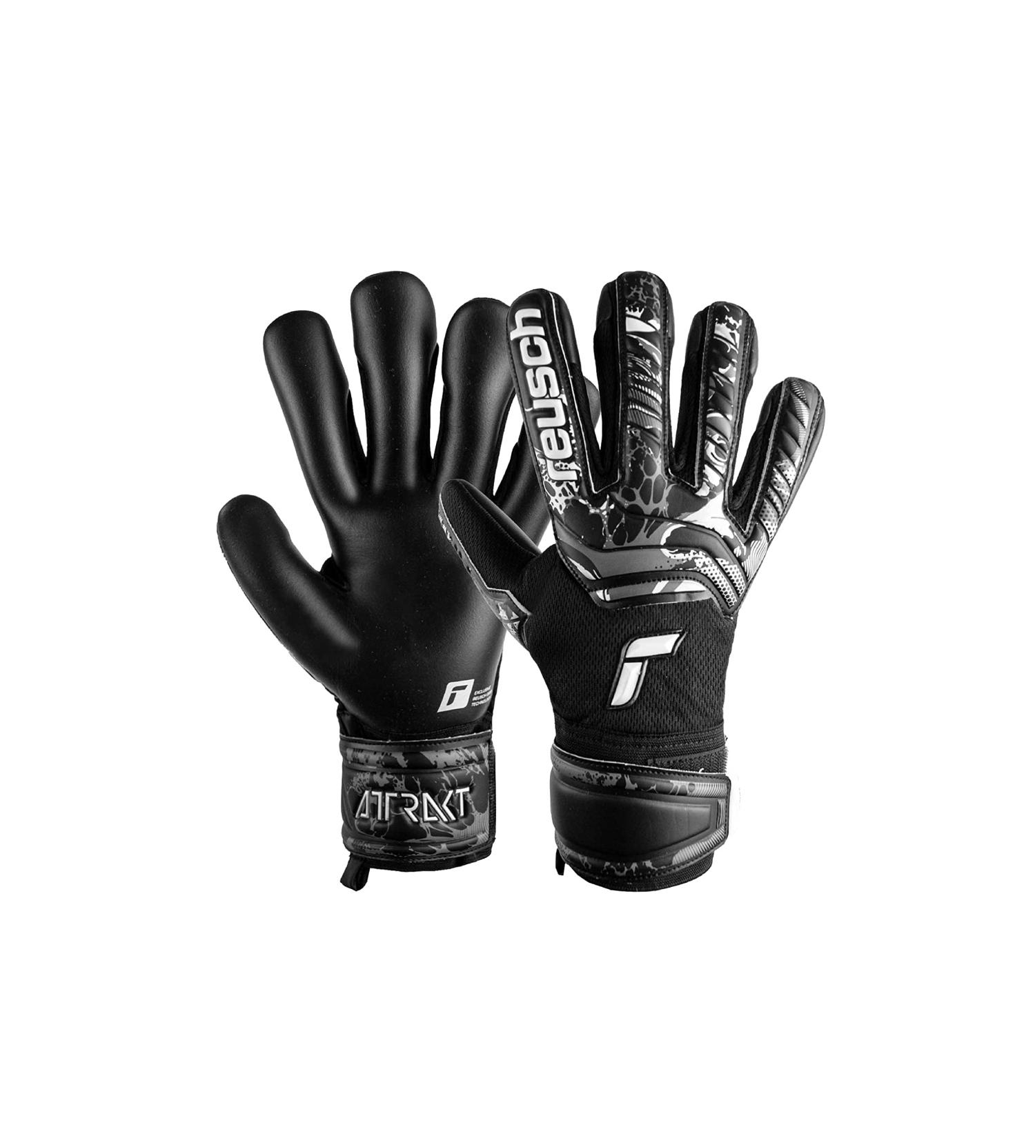 Reusch Attrakt Infinity Goalkeeper Gloves - Unisex Adult Black Size 9 | Superior Grip & Inner Seam Design - Buy Online on SooperMarket.com