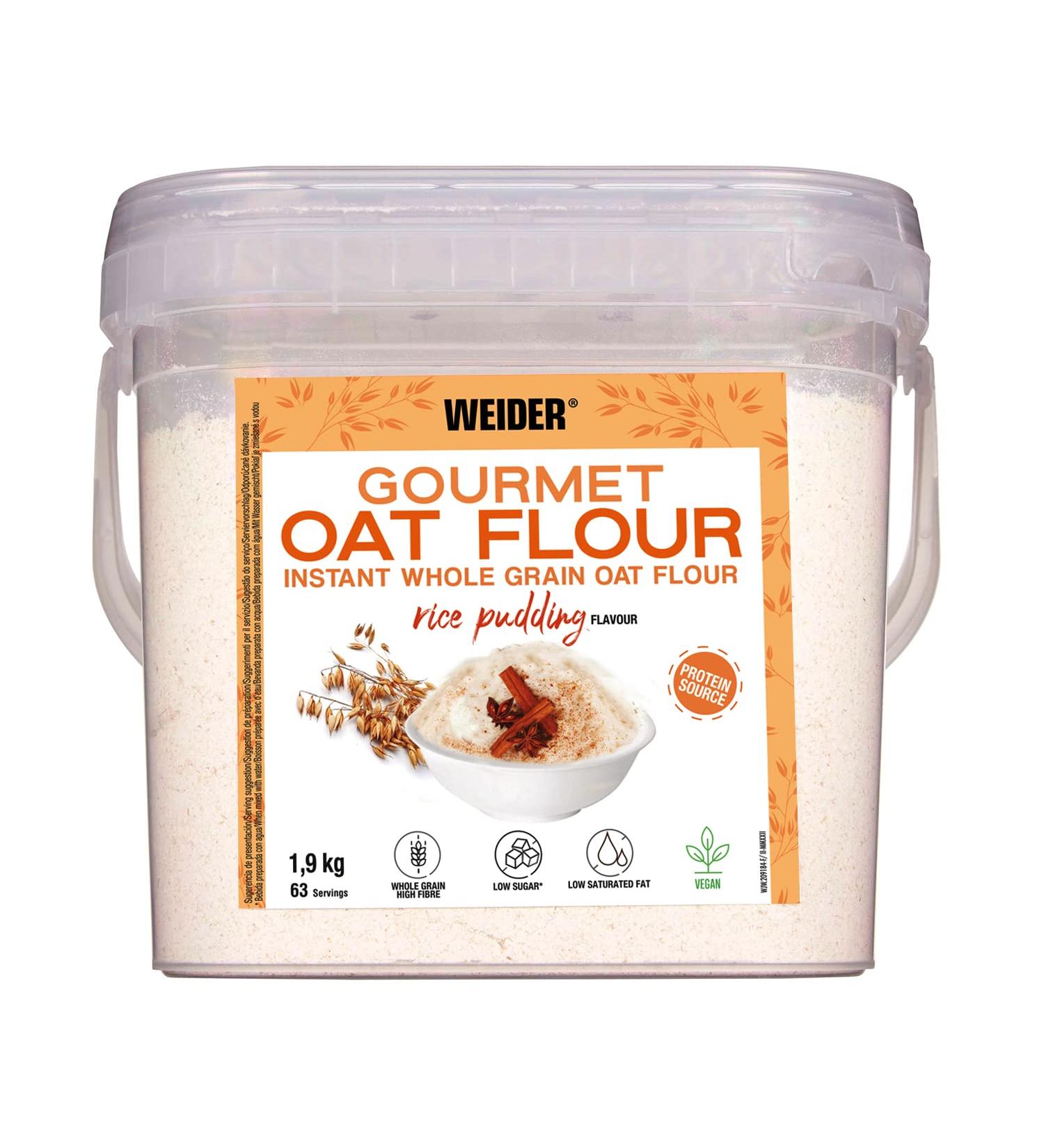 Weider Gourmet Oat Flour Rice Pudding Flavor 1.9 kg - Whole Grain Protein Source with Low Sugar Content - Buy Online on SooperMarket.com