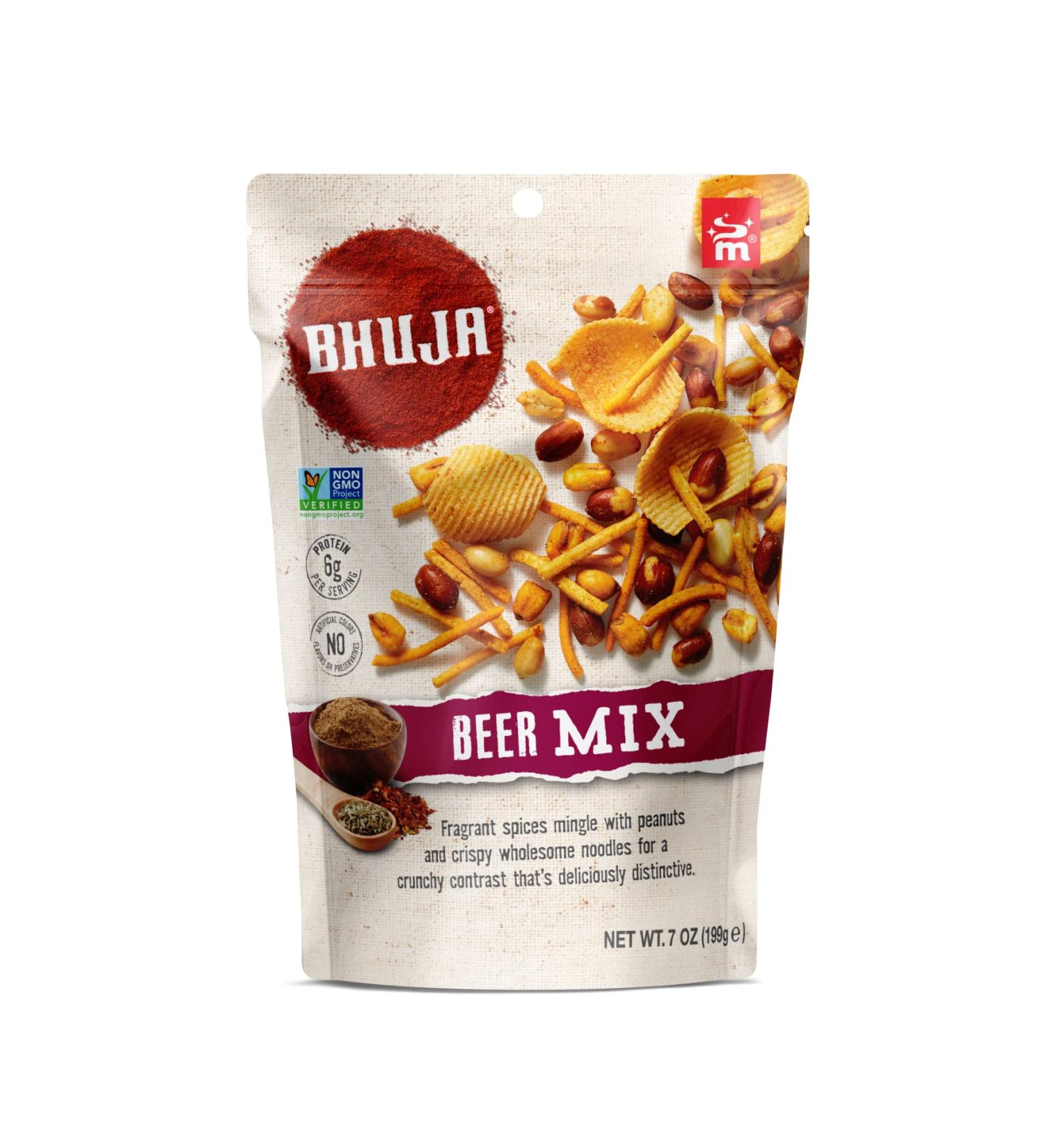 Majans Bhuja Gluten Free Snack Mix - Non-GMO, Preservative-Free, Vegetarian, 7oz Beer Mix - Buy Online on SooperMarket.com