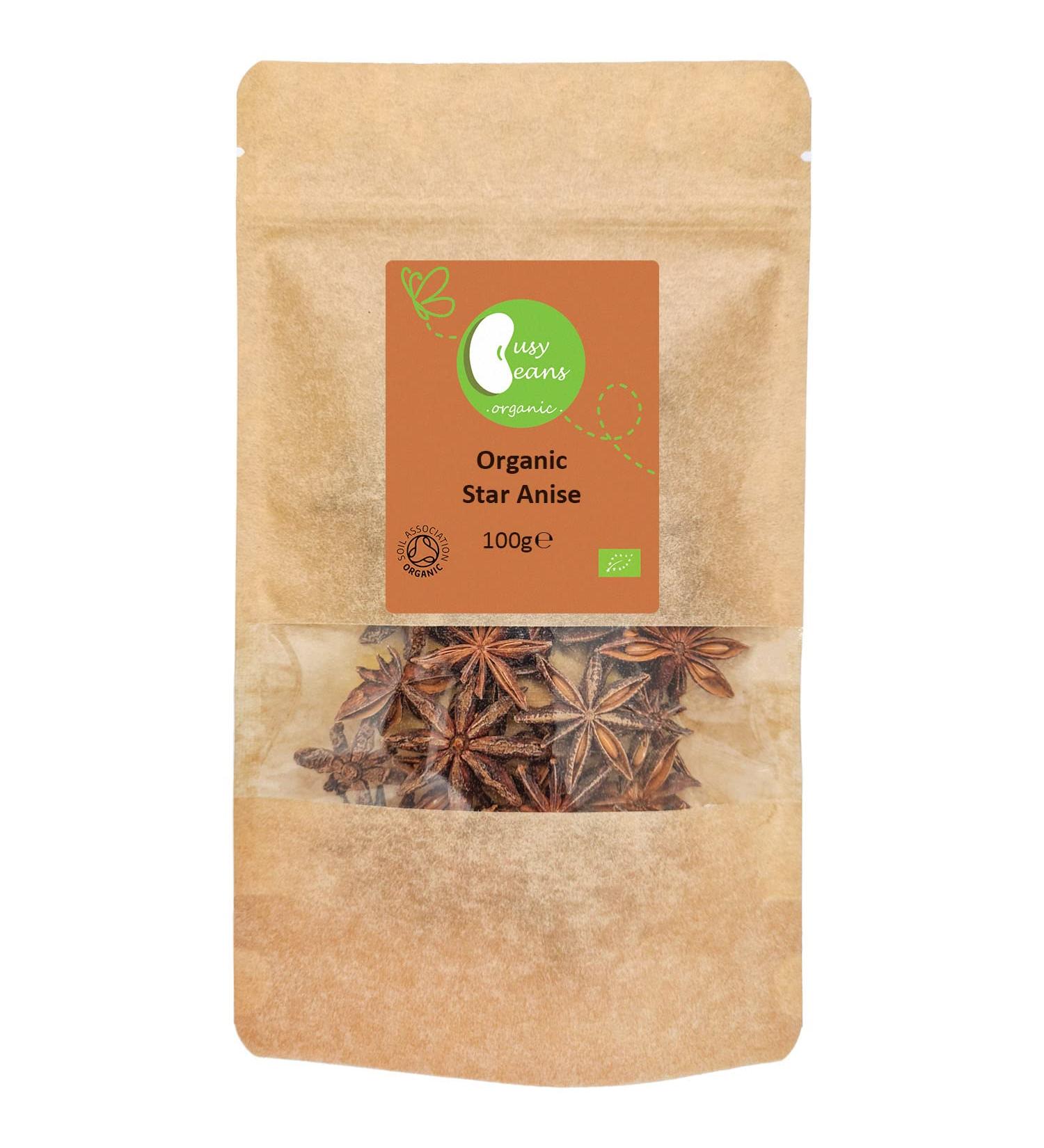 Organic Star Anise Whole - Certified Organic - by Busy Beans Organic (100g) - Buy Online on SooperMarket.com