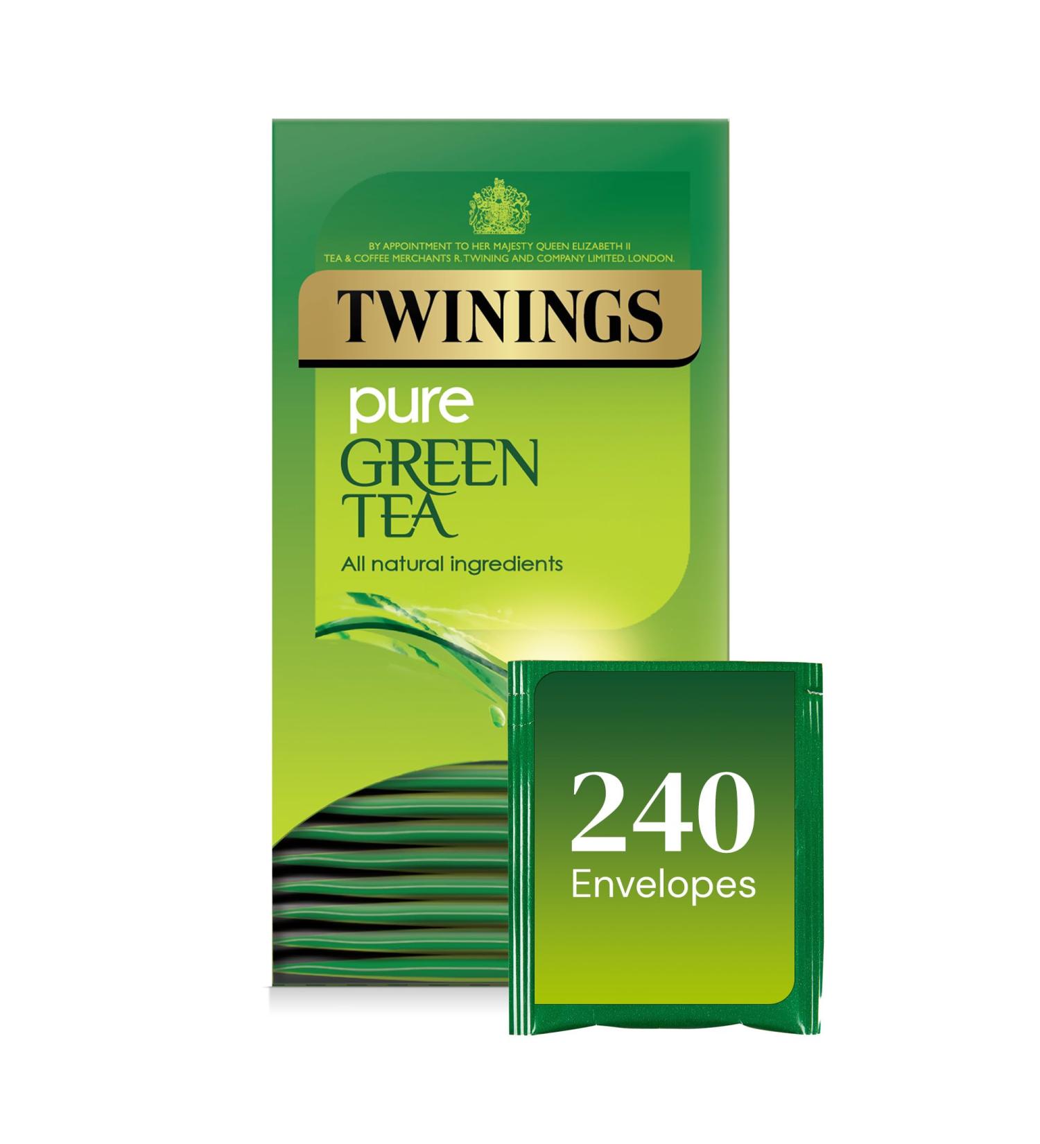 Twinings Pure Green Tea Bags 12 Boxes of 20 Individually Wrapped Envelope Tea Bags 240 in total. Green Tea 240 - Buy Online on SooperMarket.com