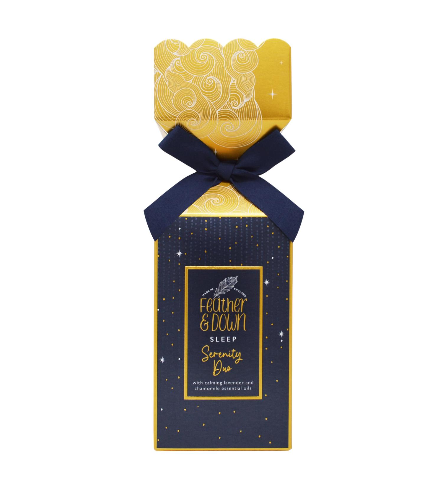 Feather and Down Serenity Duo Gift Set (2 x 50ml Pillow Spray & Relaxing Eye Mask) - With Lavender & Chamomile Essential Oils to Encourage Calm & Aid a Restful Night's Sleep. - Buy Online on SooperMarket.com