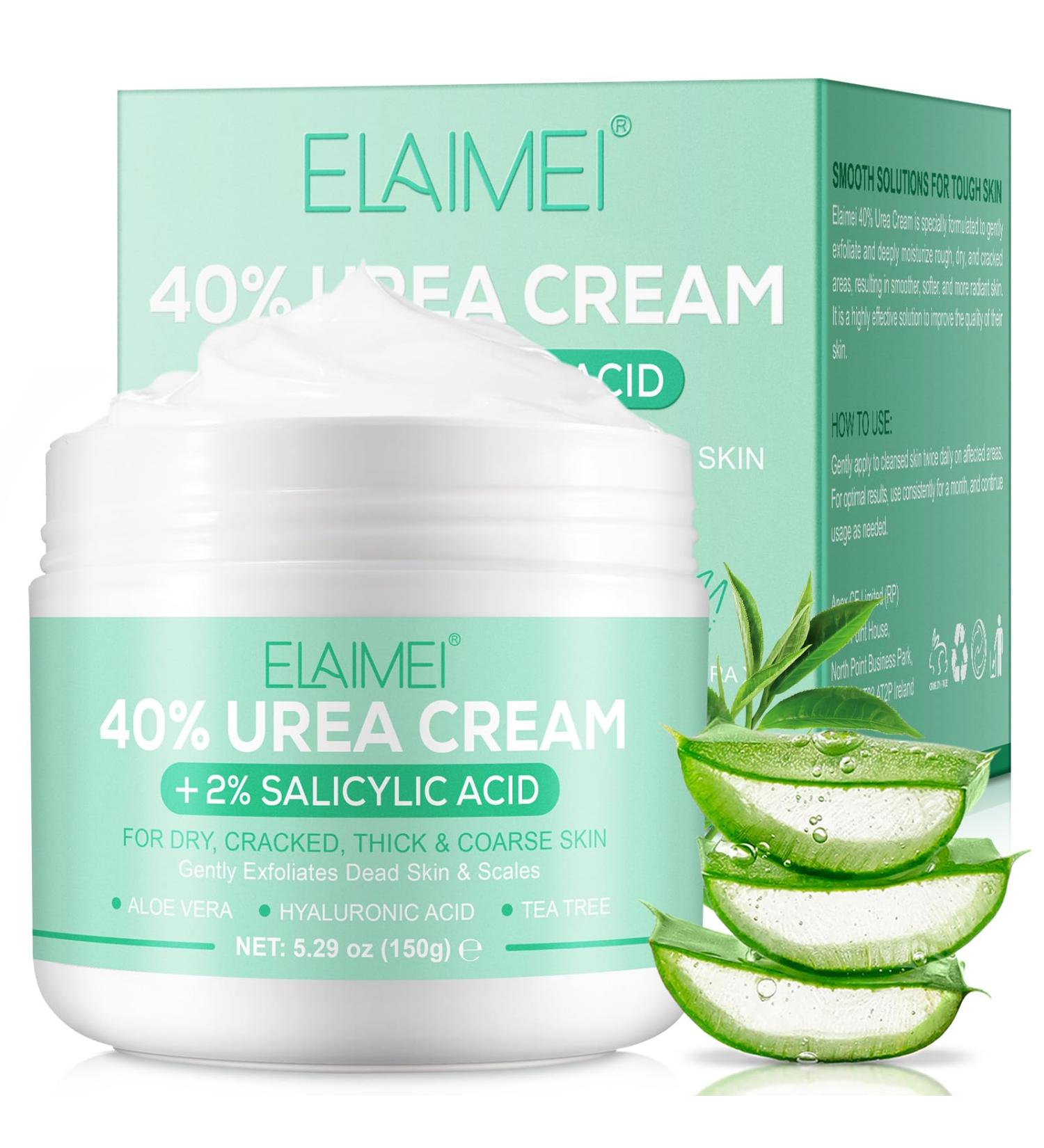 Urea Cream 40% with 2% Salicylic Acid - Best Callus Remover & Foot Repair Lotion for Dry Cracked Heels Knees & Hands (5.29 OZ) - Deep Moisturization & Skin Renewal - International Shipping Available - Buy Online on SooperMarket.com