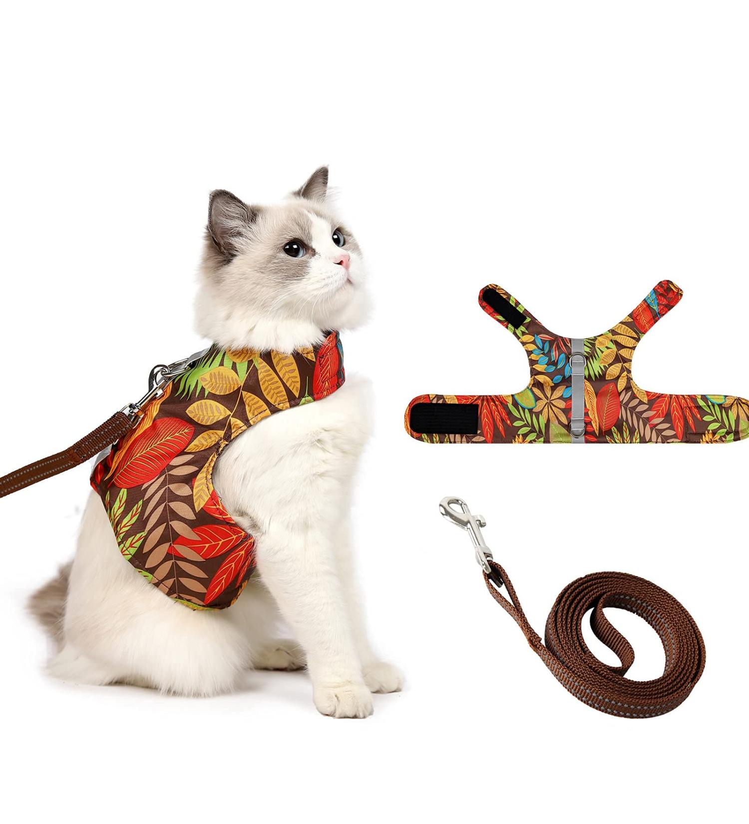 Escape Proof Cat Harness and Leash Set - Air Mesh Vest for Small Dogs - Reflective Gold S - Buy Online on SooperMarket.com