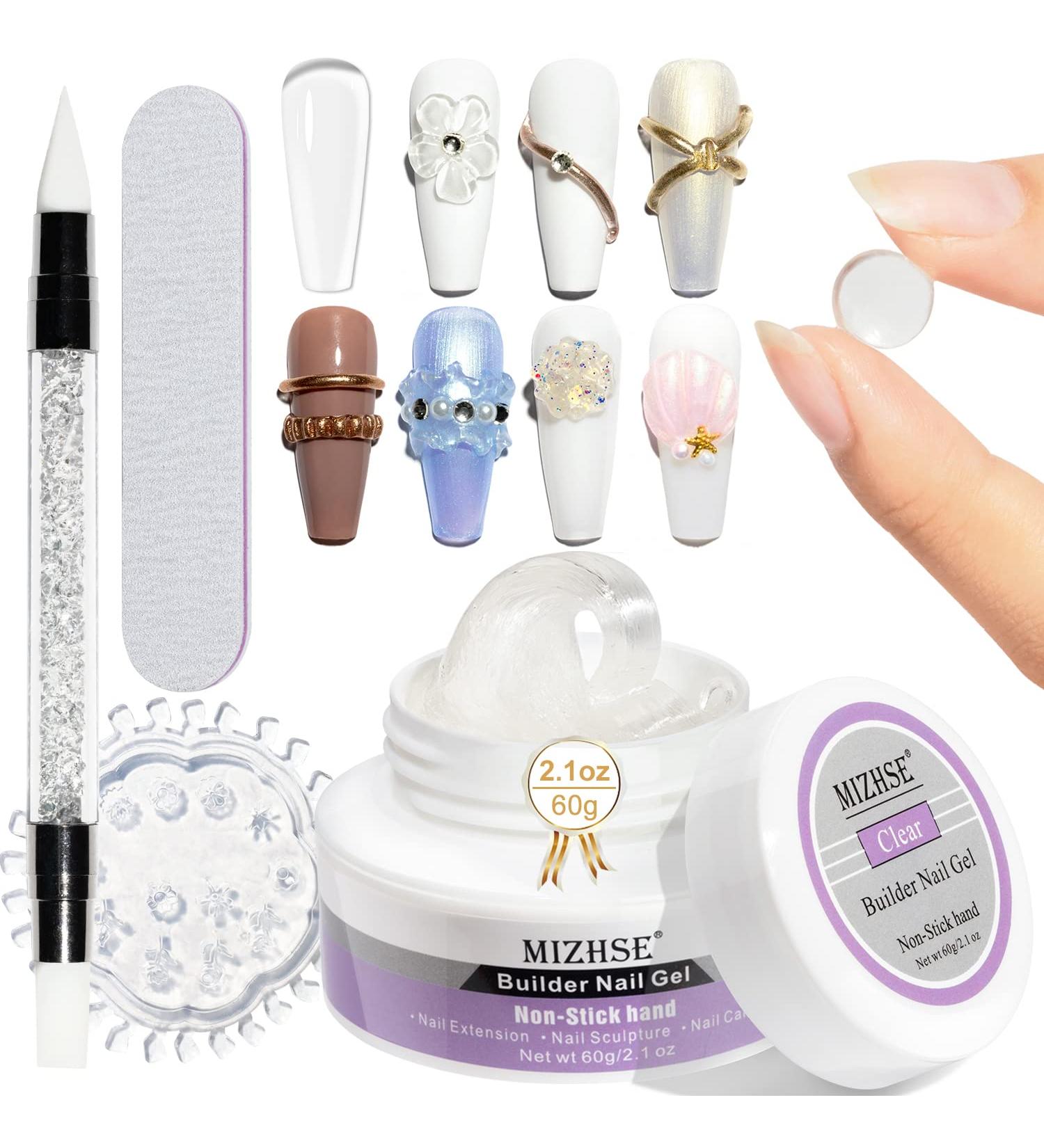 MIZHSE Clear Nail Sculpture Gel 60g | Solid Builder Gel for Nail Extensions | Non-Sticky Hand Carving Gel for Nail Art - Buy Online on SooperMarket.com