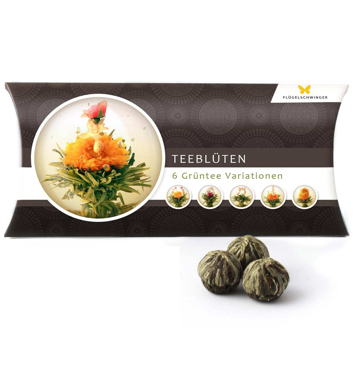 6 Tea Blower Gift Box - Blooming Green Tea Variations | Unique Gift for Birthdays Mother's Day & Christmas - Perfect for Tea Lovers - Buy Online on SooperMarket.com