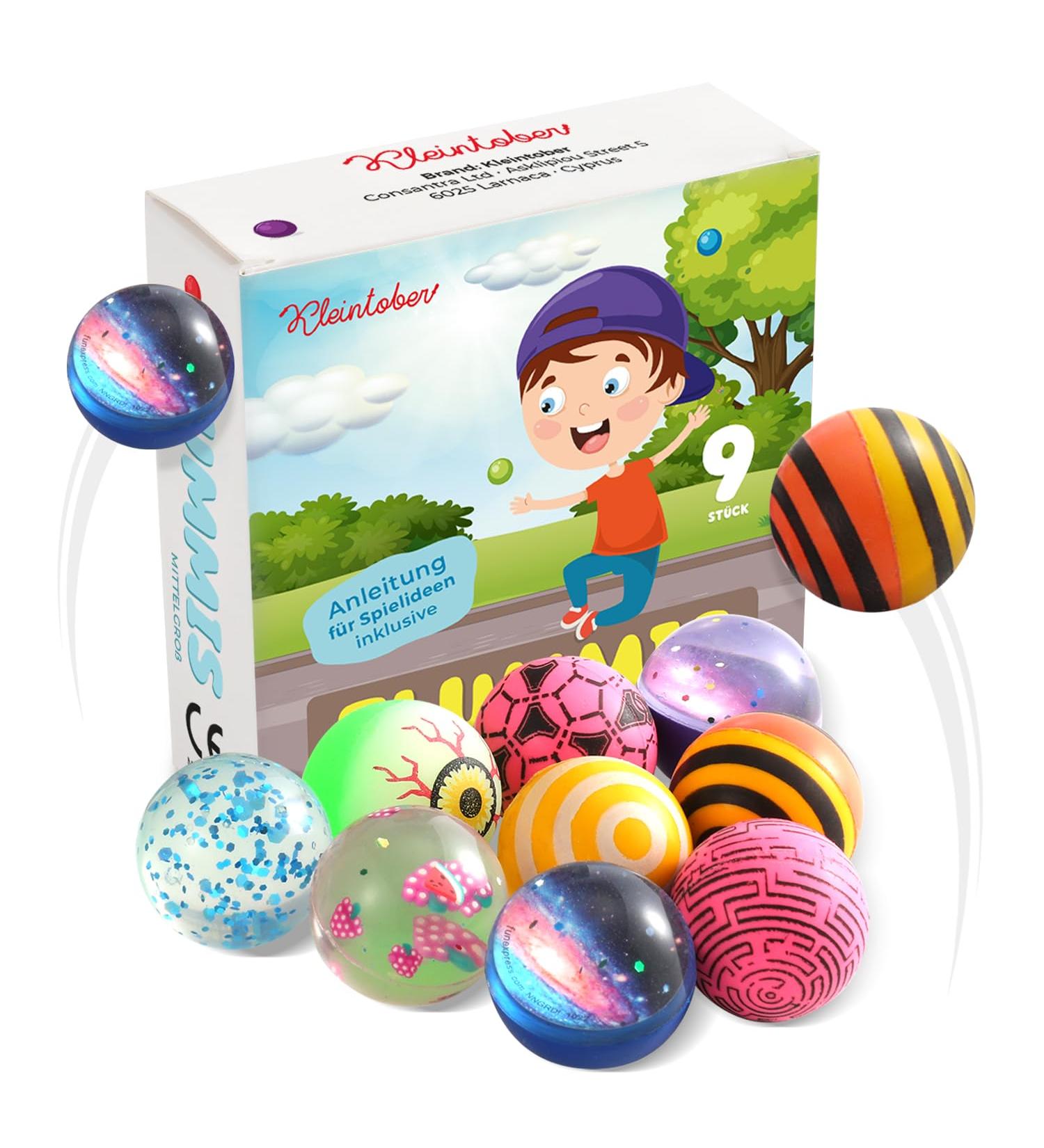 Smalltober Premium Flummi Set - 9 Medium 35mm Jump Balls & Game Ideas for Kids' Birthdays - Perfect for Child Guests! - Buy Online on SooperMarket.com
