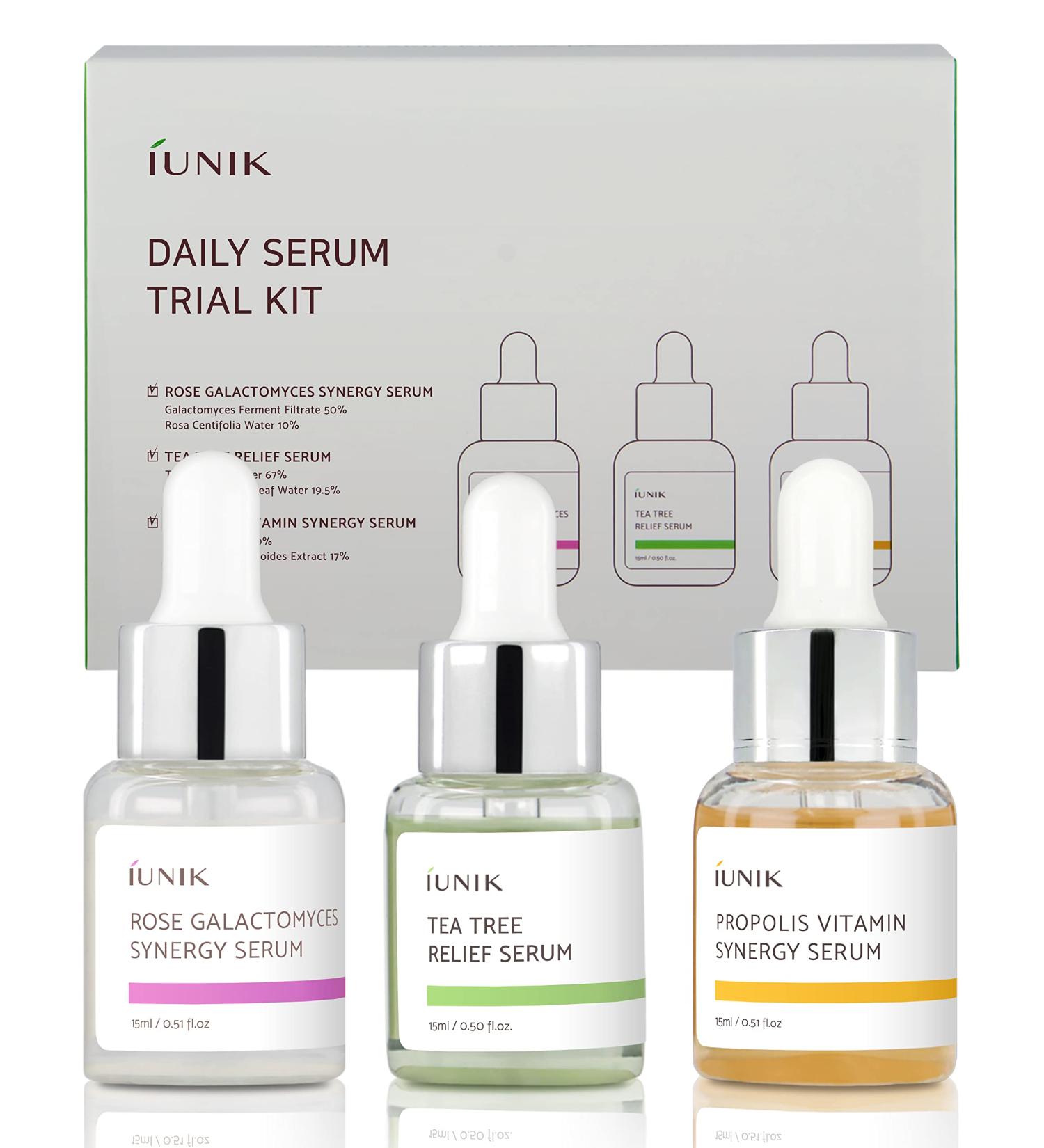 iUNIK Daily Serum Trial Kit - Rose Tea Tree & Propolis Serums (3x 0.51 fl.oz) | Perfect for Gifts & Travel - Buy Online on SooperMarket.com