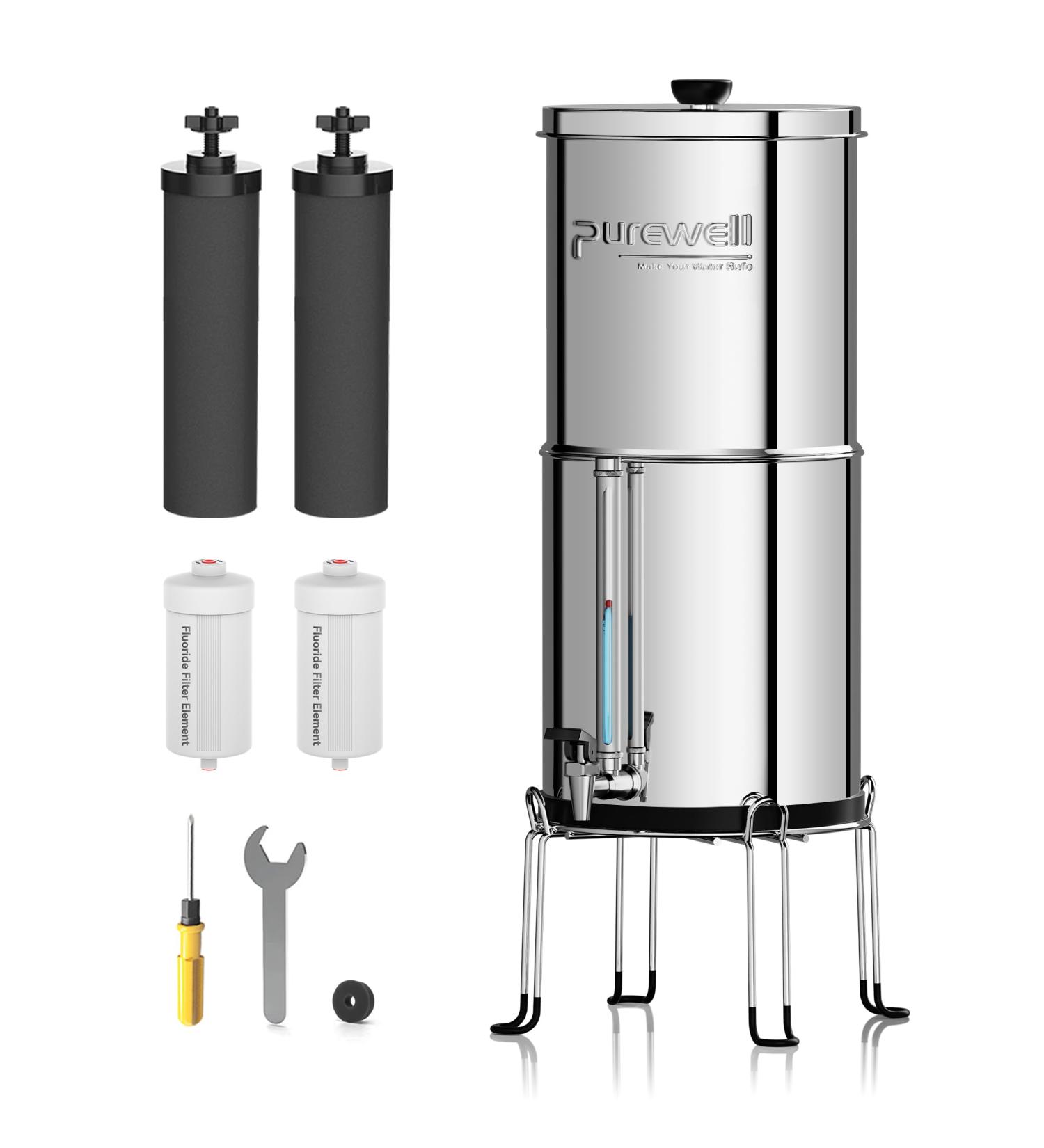 PureWell 6-Stage Ultrafilter Water System - EU Certified 304 Steel Reduces Fluoride & Chlorine 8.5L Capacity - Buy Internationally - Buy Online on SooperMarket.com