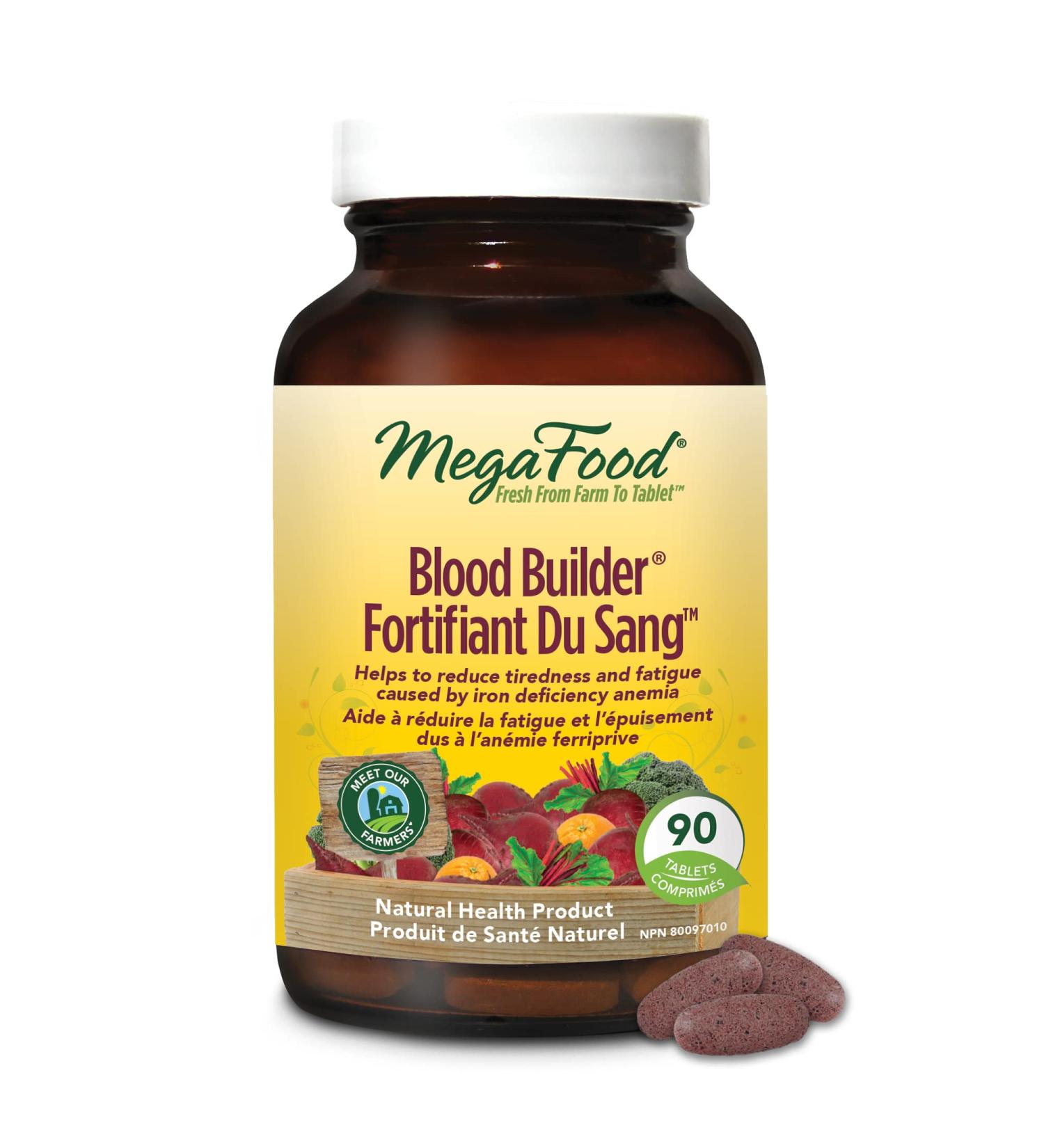 MegaFood Iron Supplements Multivitamins for Women | Whole Food Blood Builder Iron Pills Tablets with Vitamin C Vitamin B12 Folate Rice Beets Root | Fatigue Anemia Hair Loss Iron & Ferritin Deficiency (90 Count (Pack of 1) Blood Builder) - Buy Online on SooperMarket.com